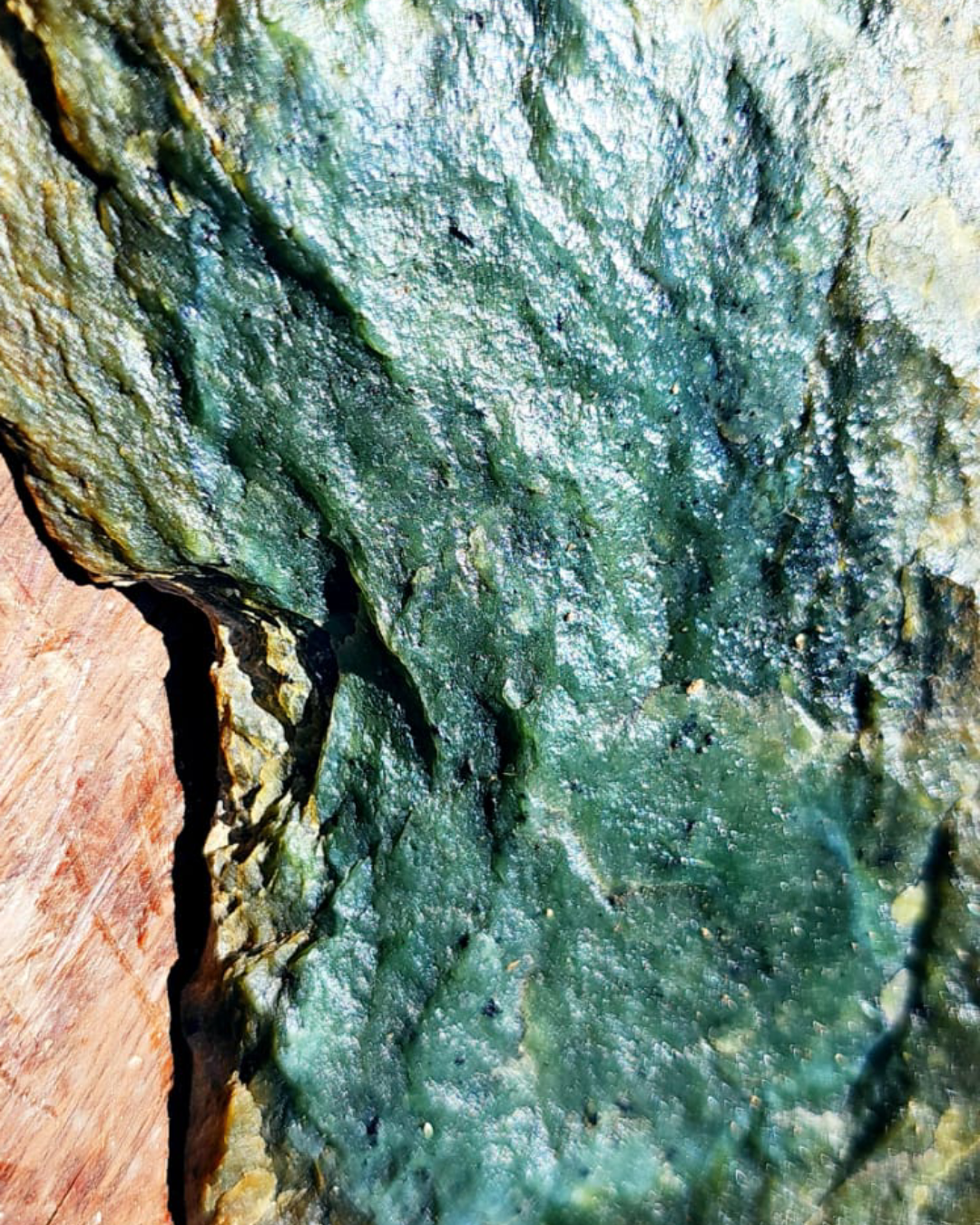 Aceh River Matrix Green Nephrite Jade Rough