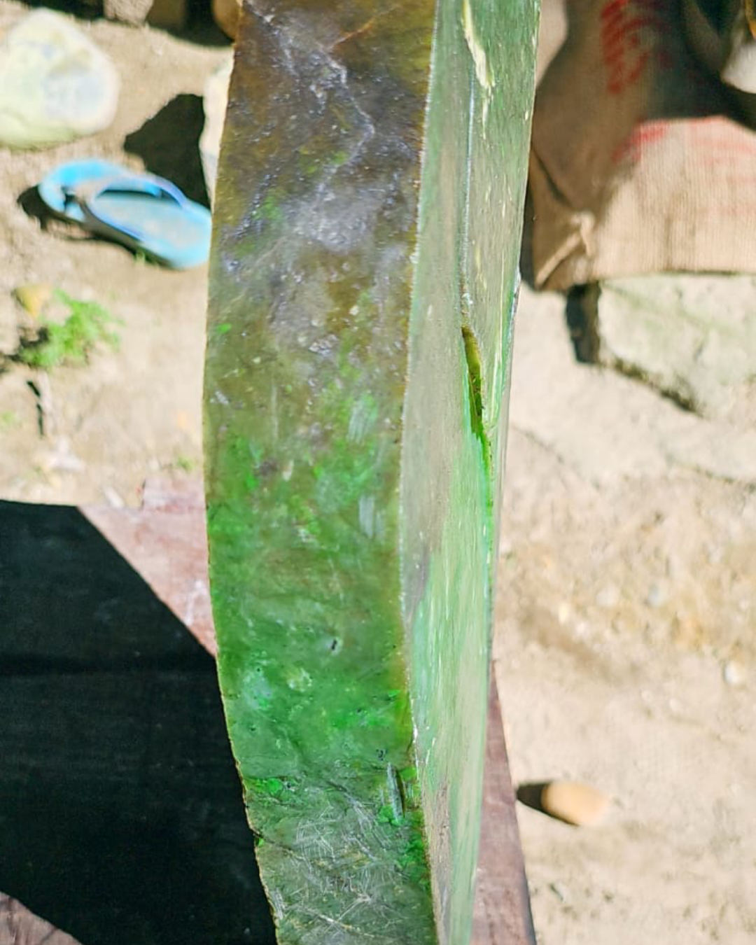 Aceh High-Translucency Green Nephrite Jade Slab
