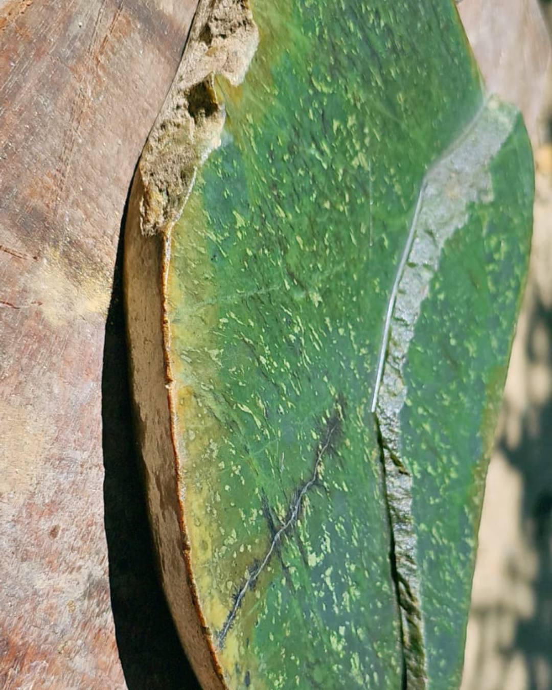 Aceh Forest-Green Nephrite Jade Flattened Slab
