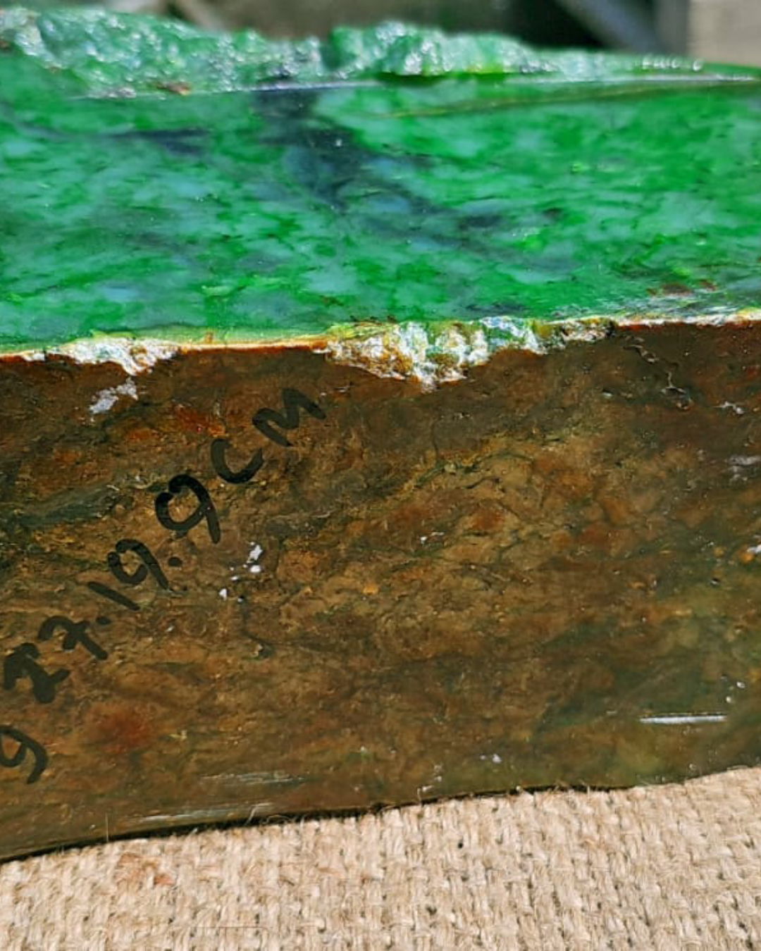 Aceh Vivid Green Nephrite Jade Polished Block