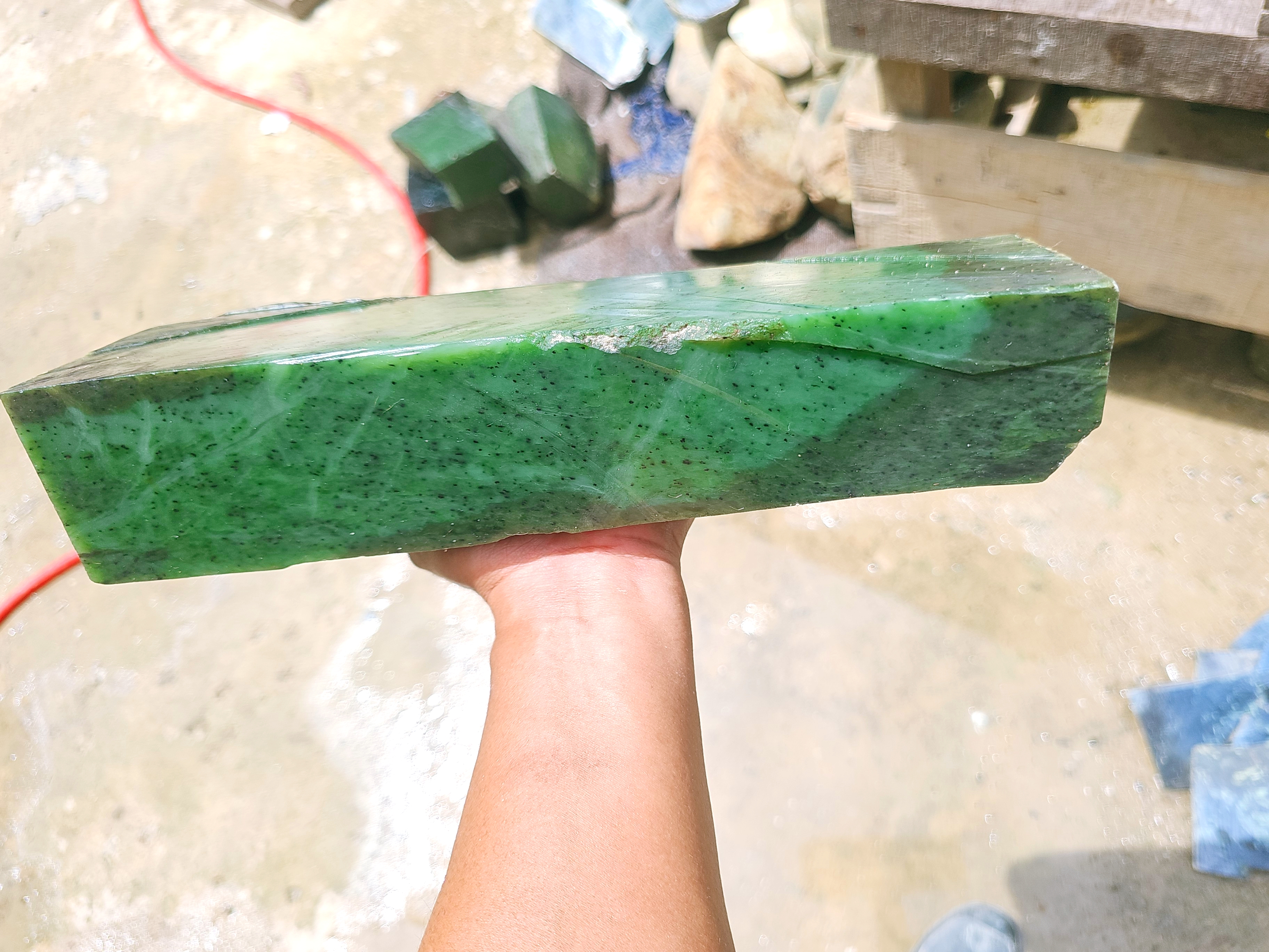 Natural Green Nephrite Jade Rough Block – Dark and Light Green Jade Stone for Collectors, Carving and Lapidary
