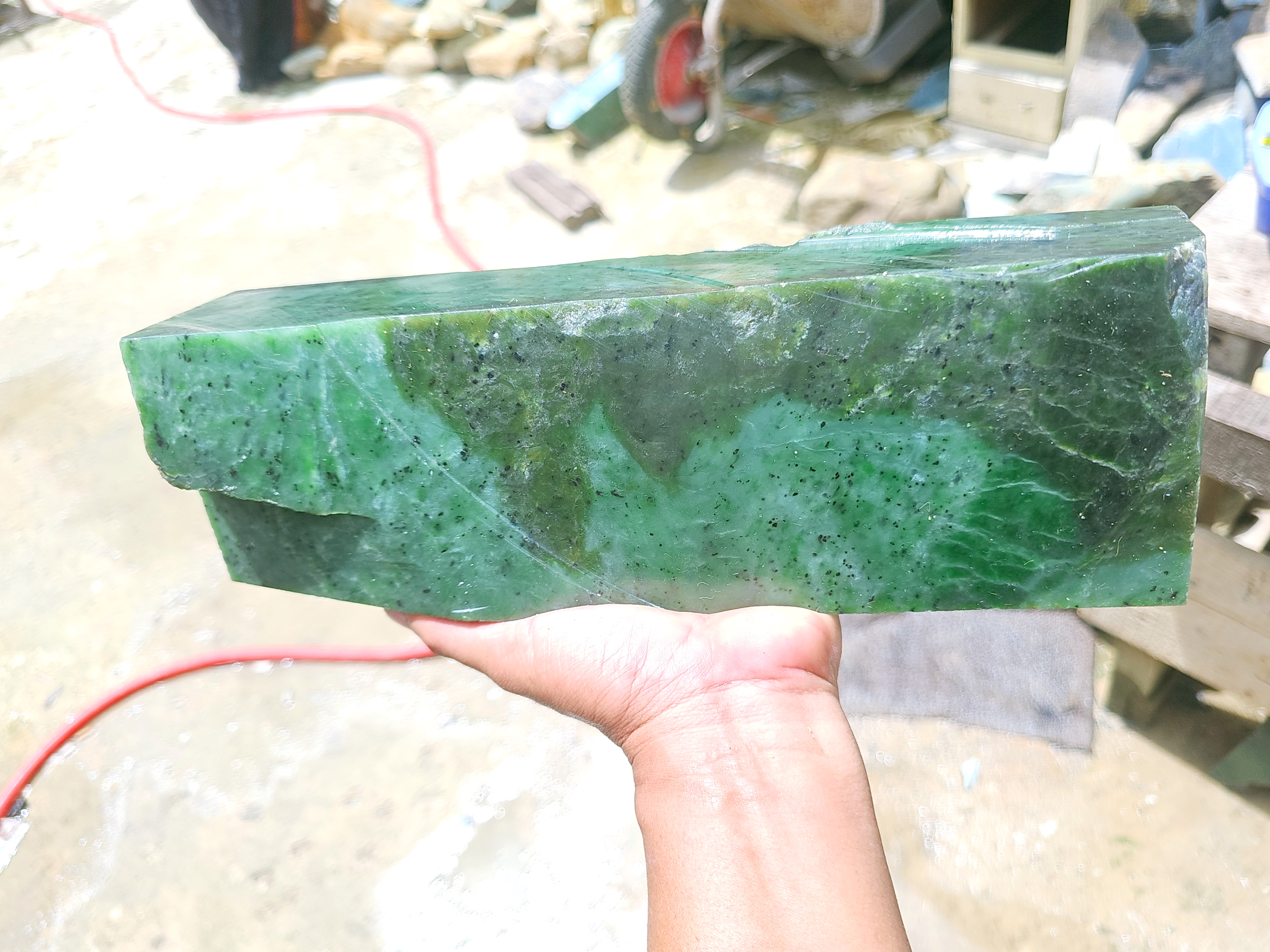 Natural Green Nephrite Jade Rough Block – Dark and Light Green Jade Stone for Collectors, Carving and Lapidary