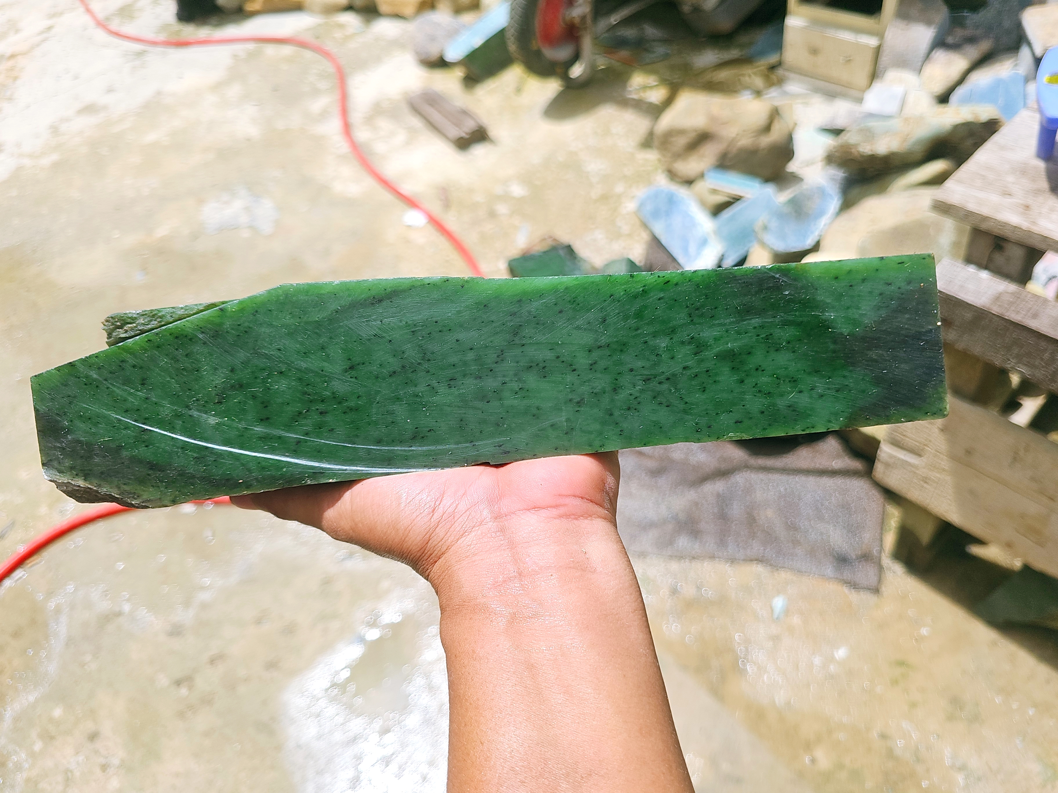 Natural Green Nephrite Jade Rough Block – Dark and Light Green Jade Stone for Collectors, Carving and Lapidary