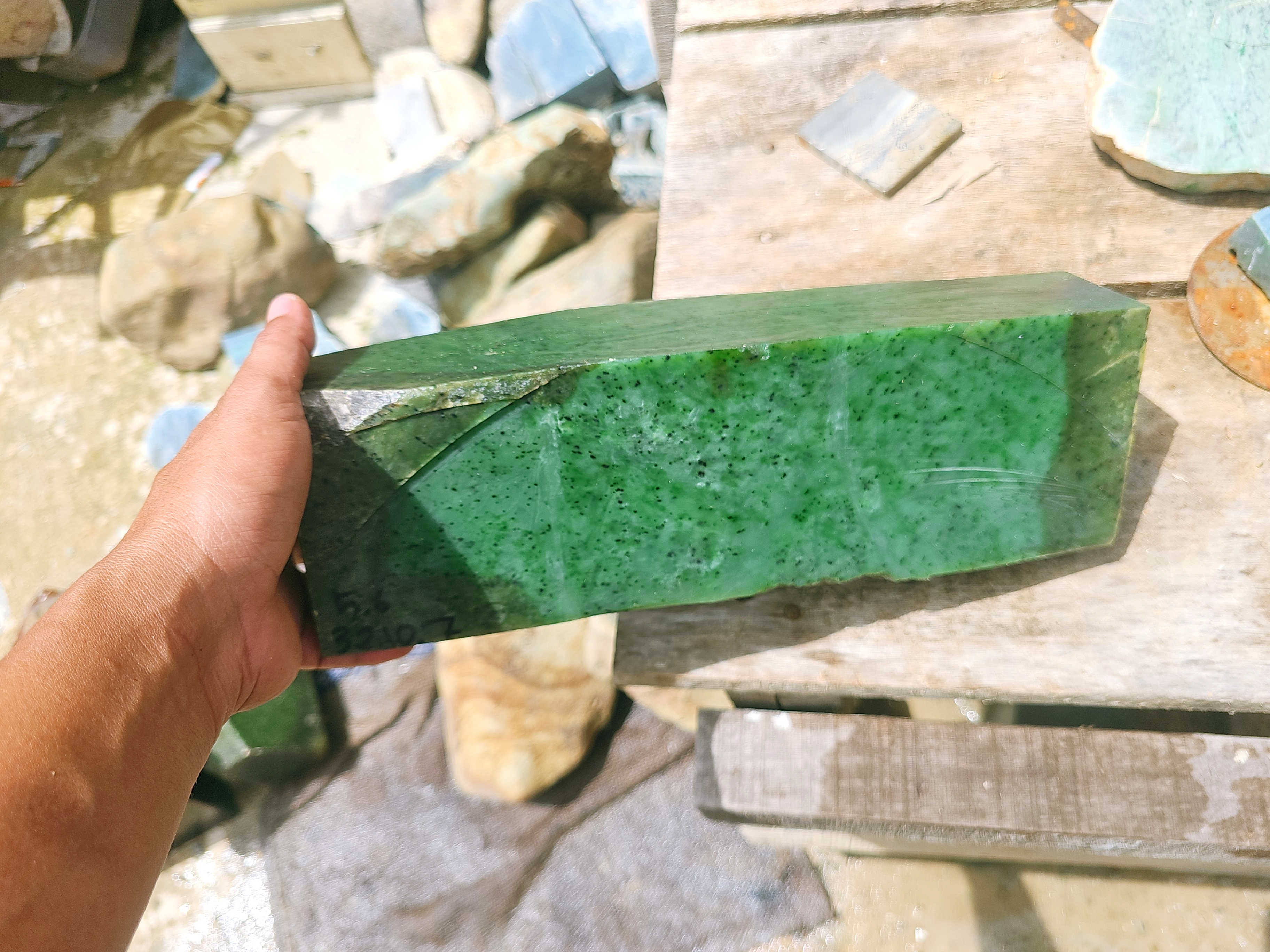 Natural Green Nephrite Jade Rough Block – Dark and Light Green Jade Stone for Collectors, Carving and Lapidary