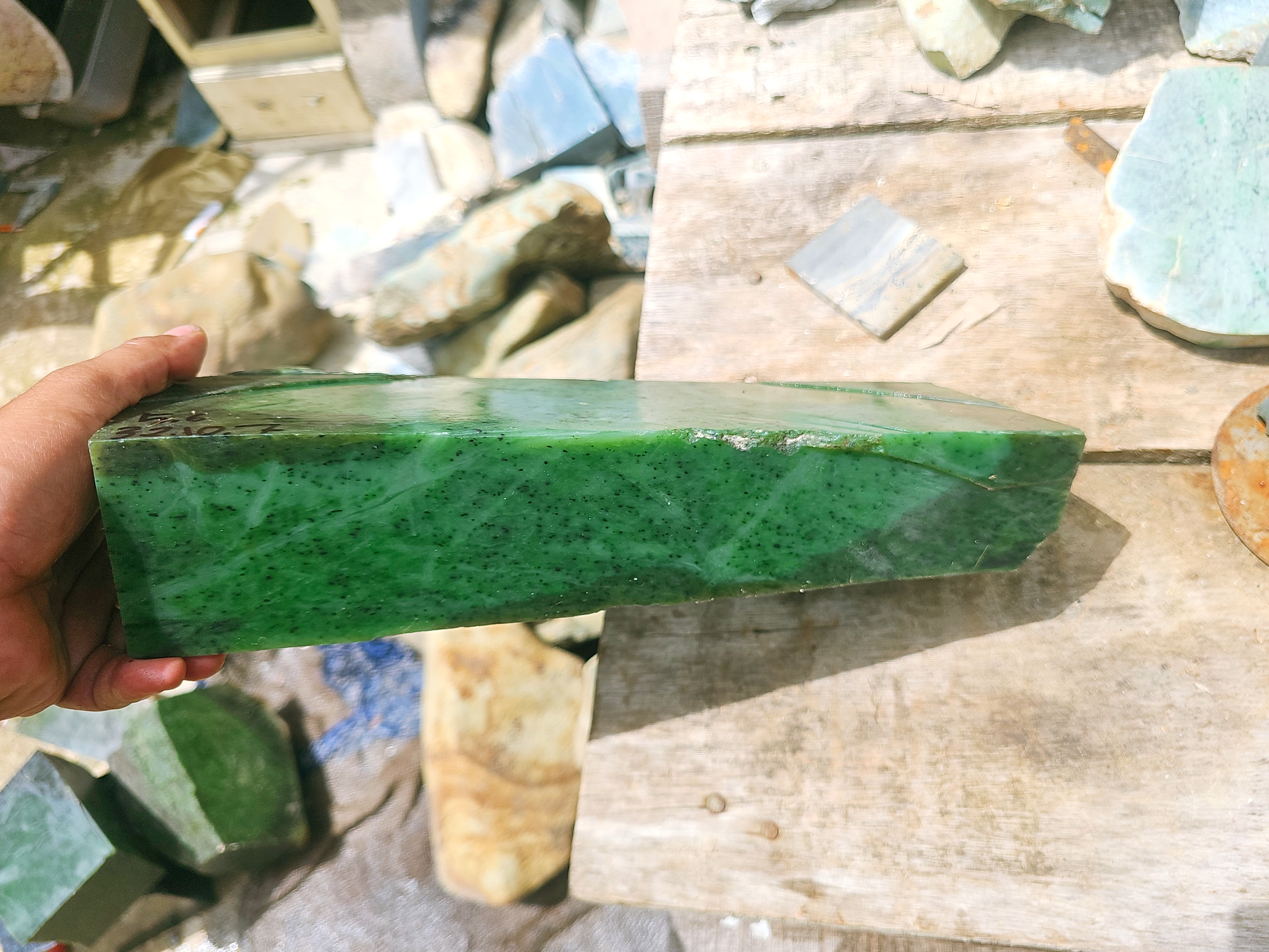 Natural Green Nephrite Jade Rough Block – Dark and Light Green Jade Stone for Collectors, Carving and Lapidary