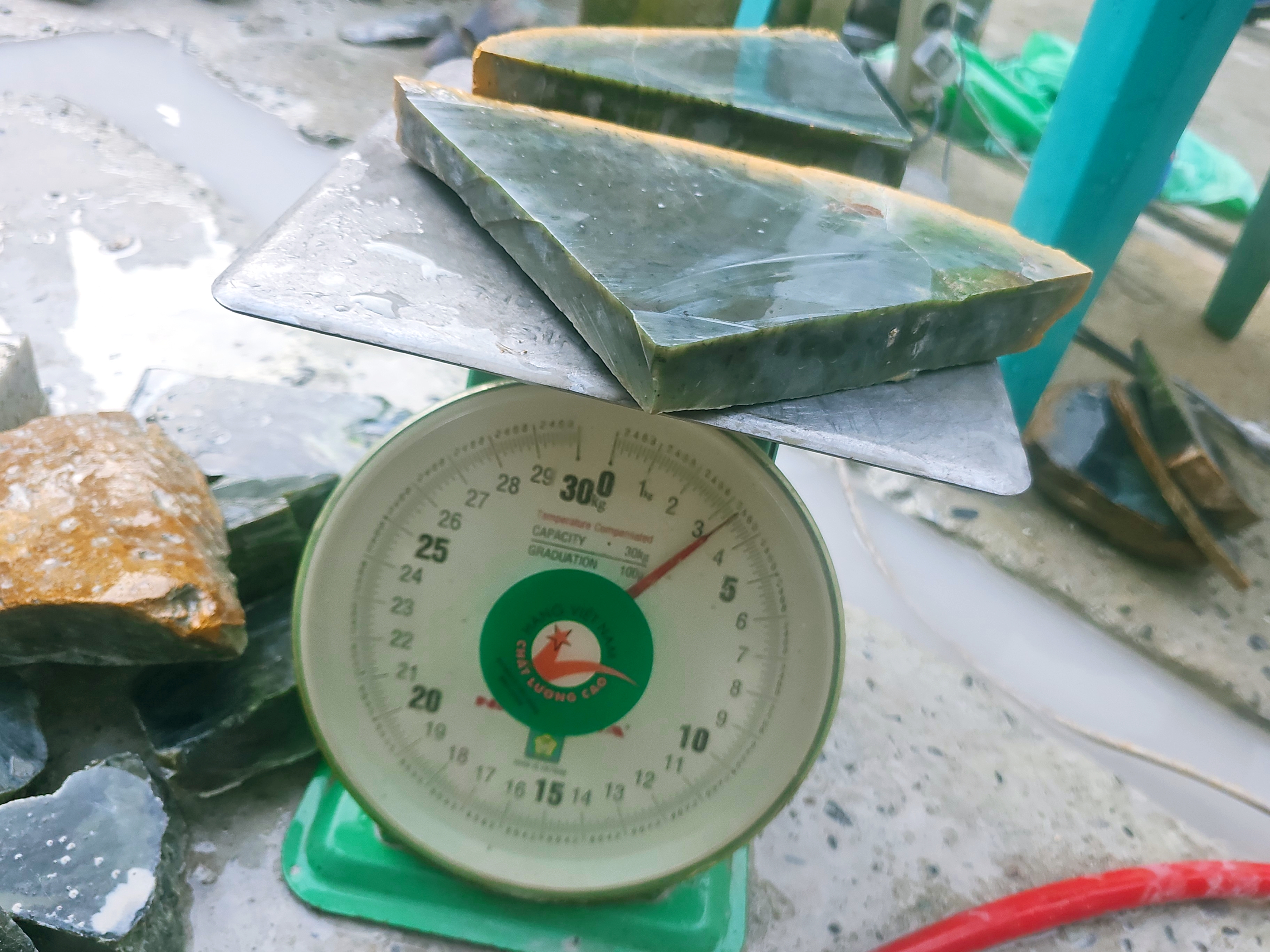 3.4KG 2PCS Natural Dark Green Nephrite Jade Rough Slabs – Blue-Green Jade Stones for Collectors, Carving and Lapidary