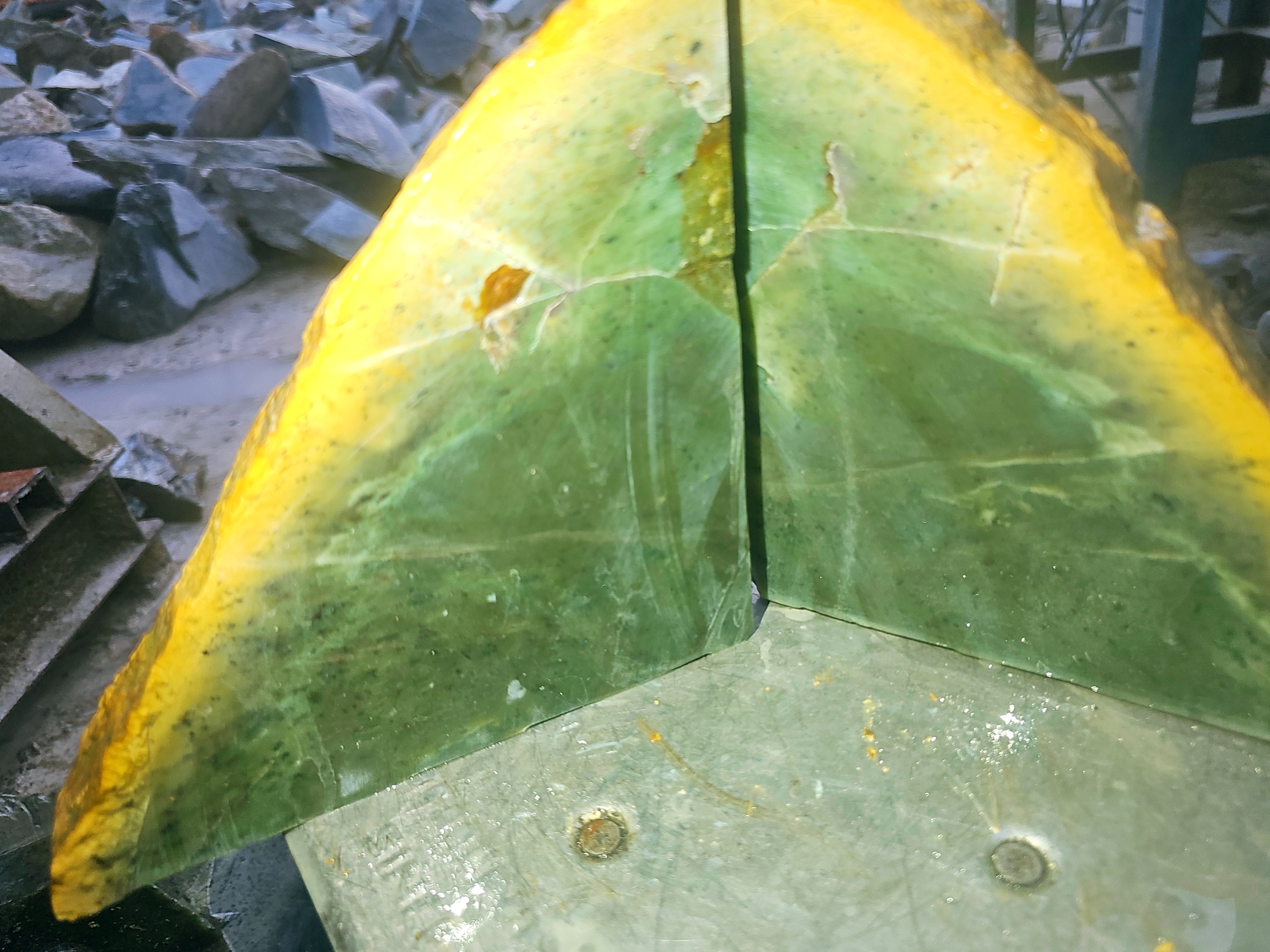 3.4KG 2PCS Natural Dark Green Nephrite Jade Rough Slabs – Blue-Green Jade Stones for Collectors, Carving and Lapidary
