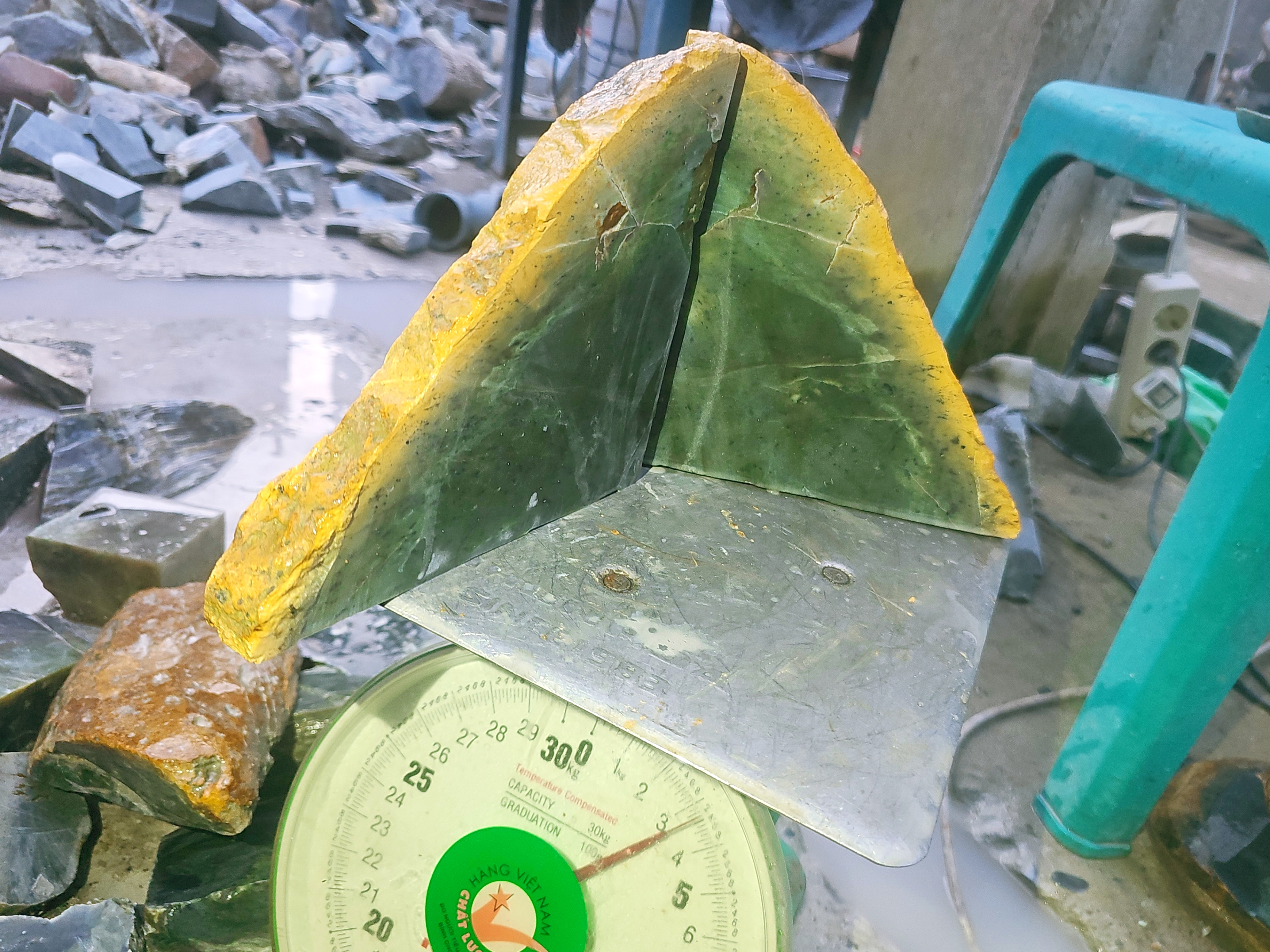 3.4KG 2PCS Natural Dark Green Nephrite Jade Rough Slabs – Blue-Green Jade Stones for Collectors, Carving and Lapidary
