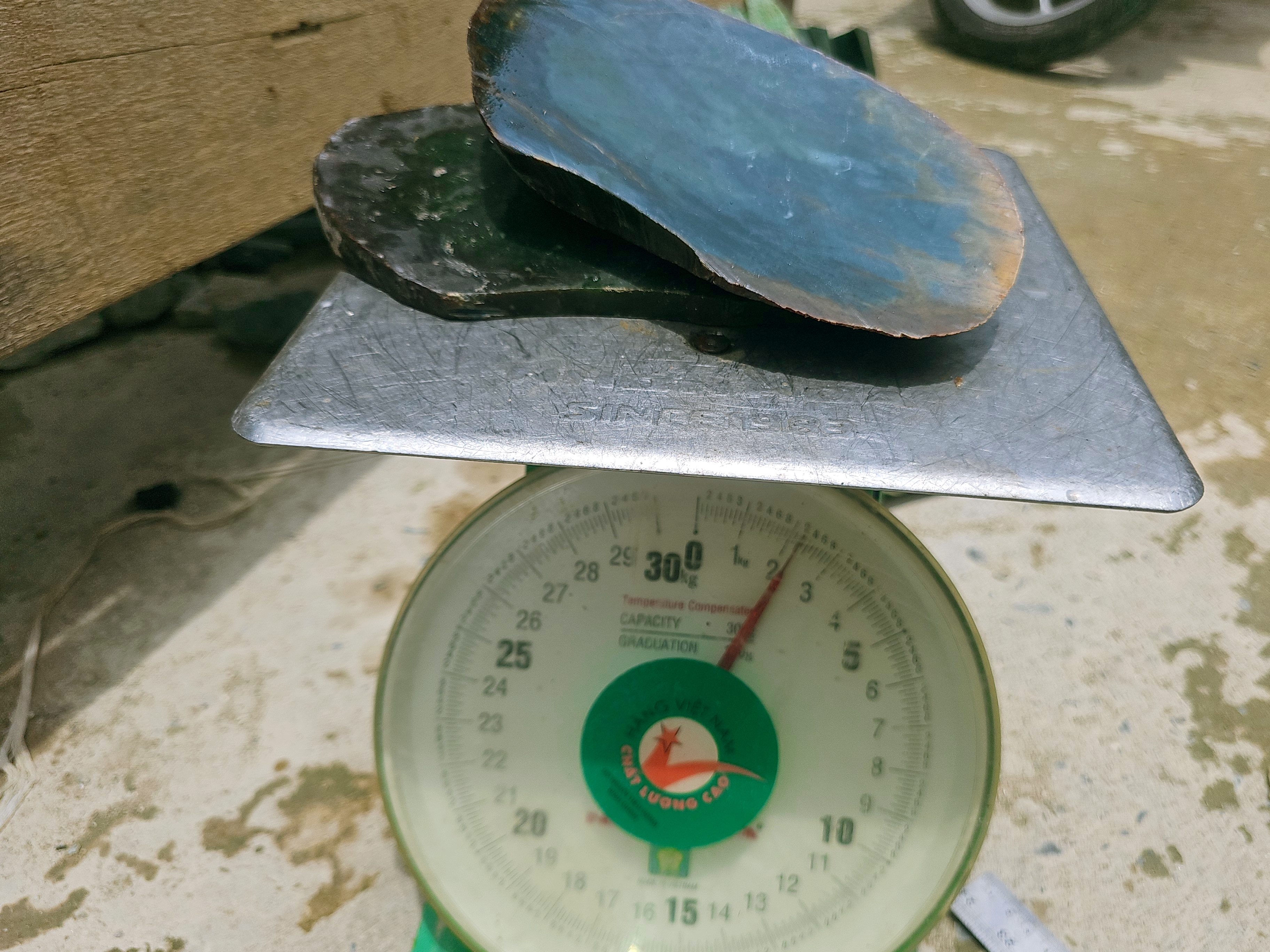 Natural Blue-Green Nephrite Jade Rough Stones – 2 Pieces, 2.3 KG Total Weight