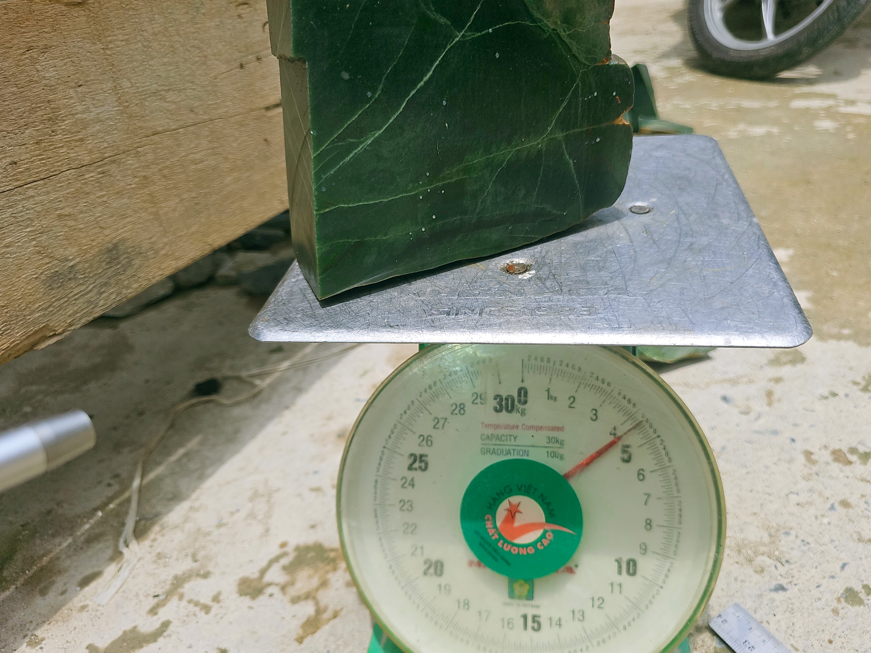 Natural Dark Green Nephrite Jade Rough Slab – 2.2 KG