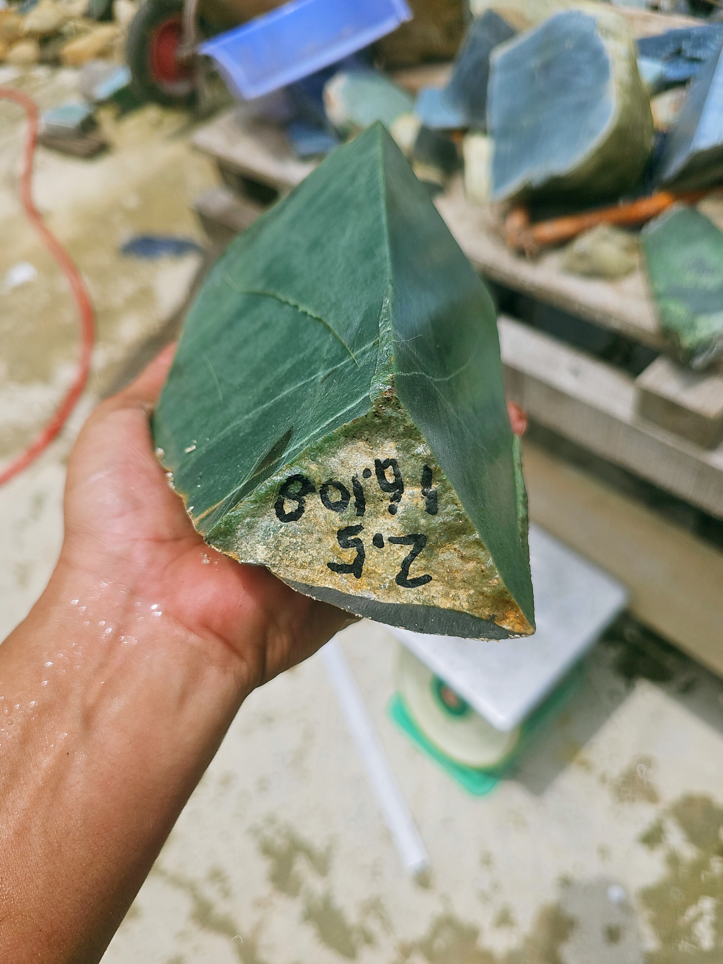 Natural Dark Green Nephrite Jade Rough Slab – 2.5 KG