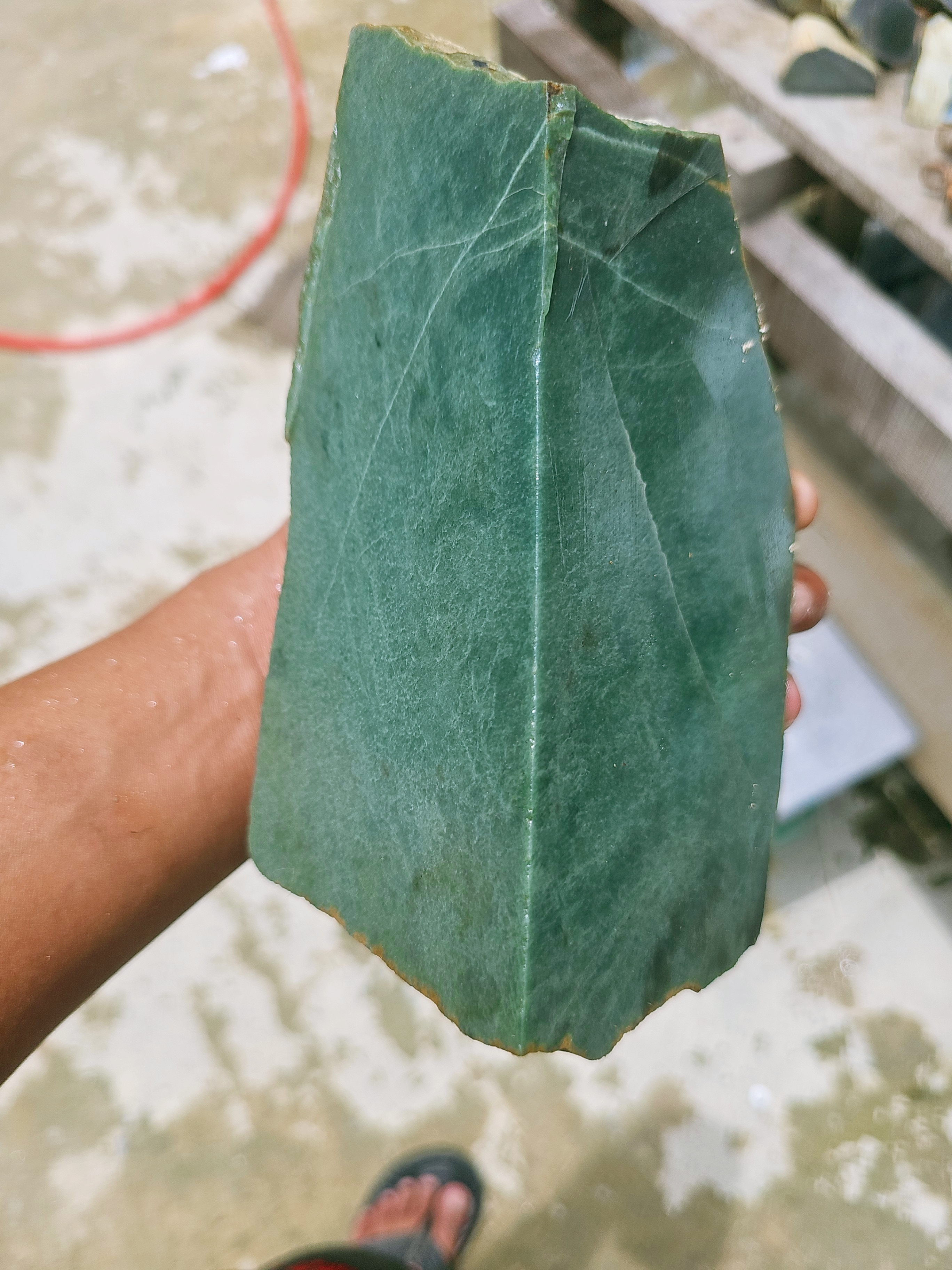 Natural Dark Green Nephrite Jade Rough Slab – 2.5 KG