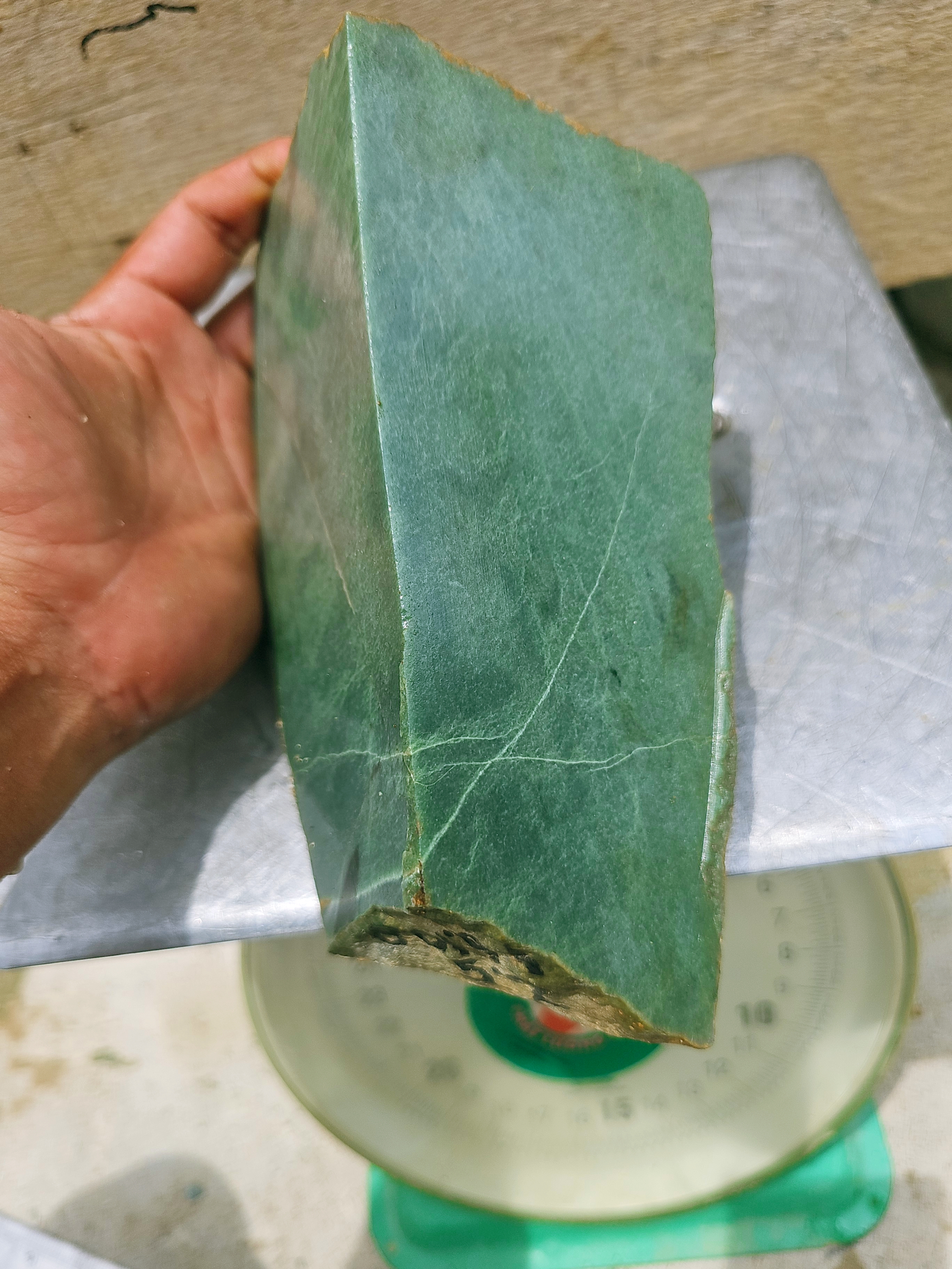 Natural Dark Green Nephrite Jade Rough Slab – 2.5 KG