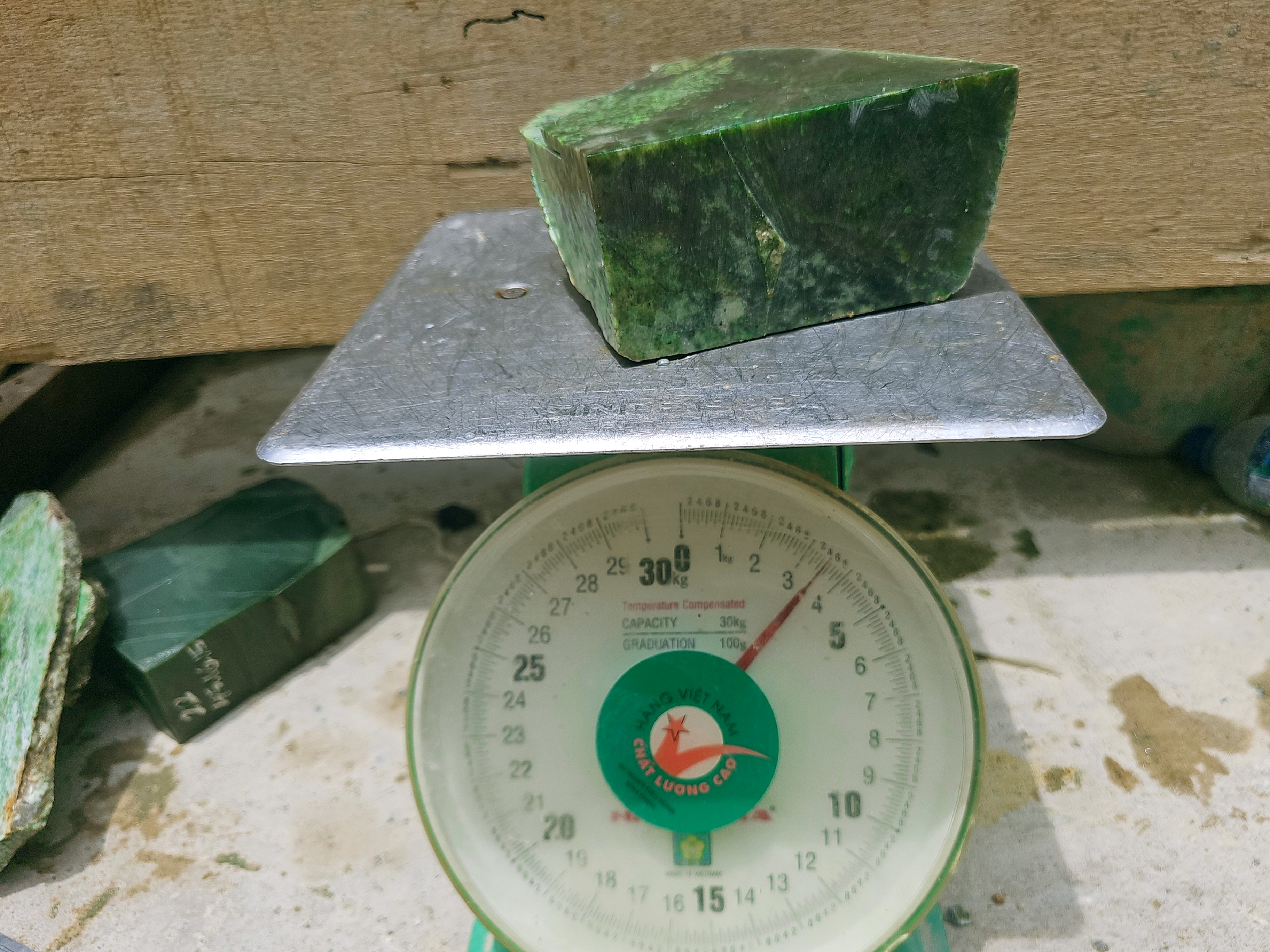 Natural Green Nephrite Jade Rough Block – 3.5 KG