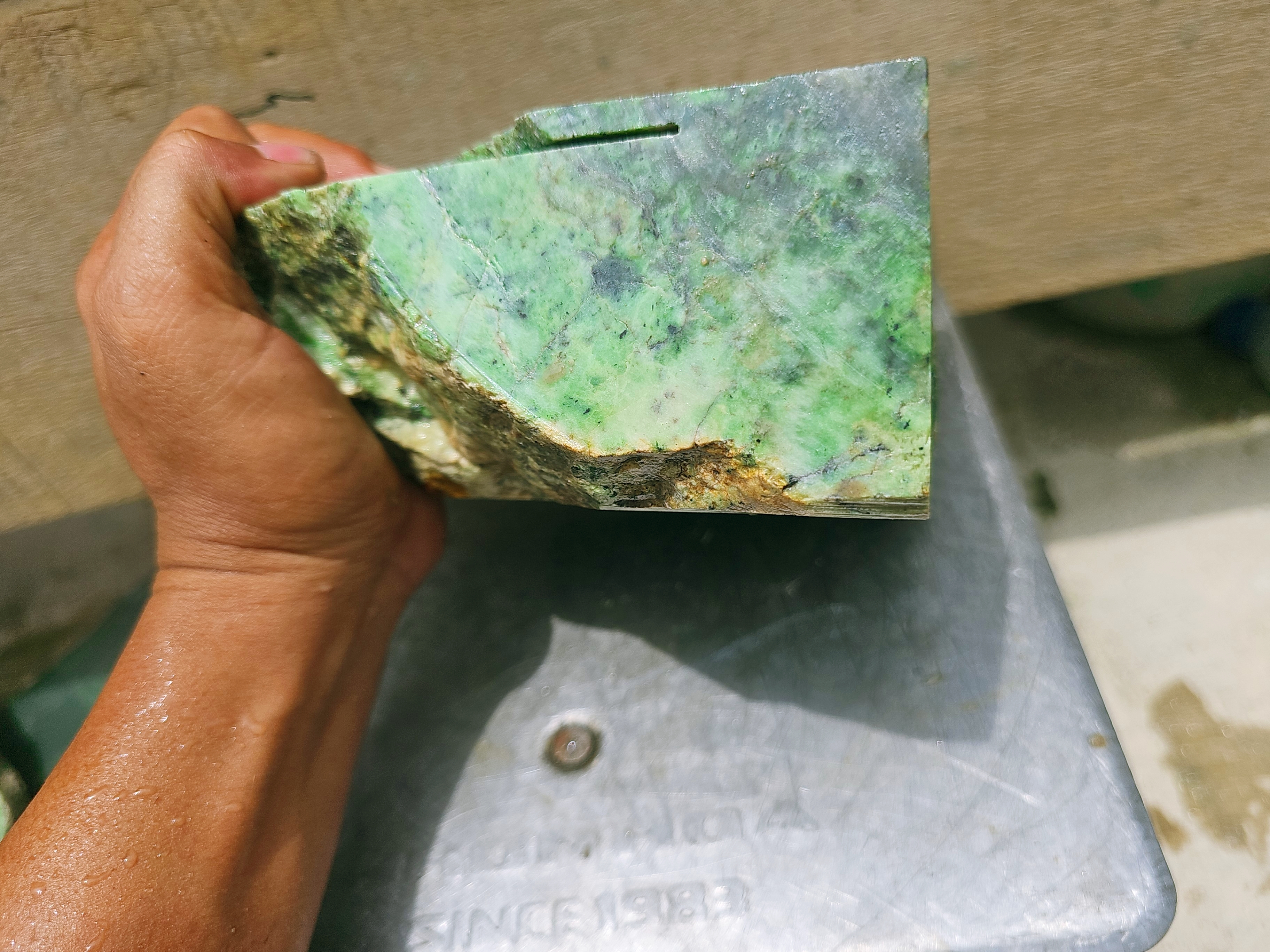 Natural Green Nephrite Jade Rough Block – 3.5 KG