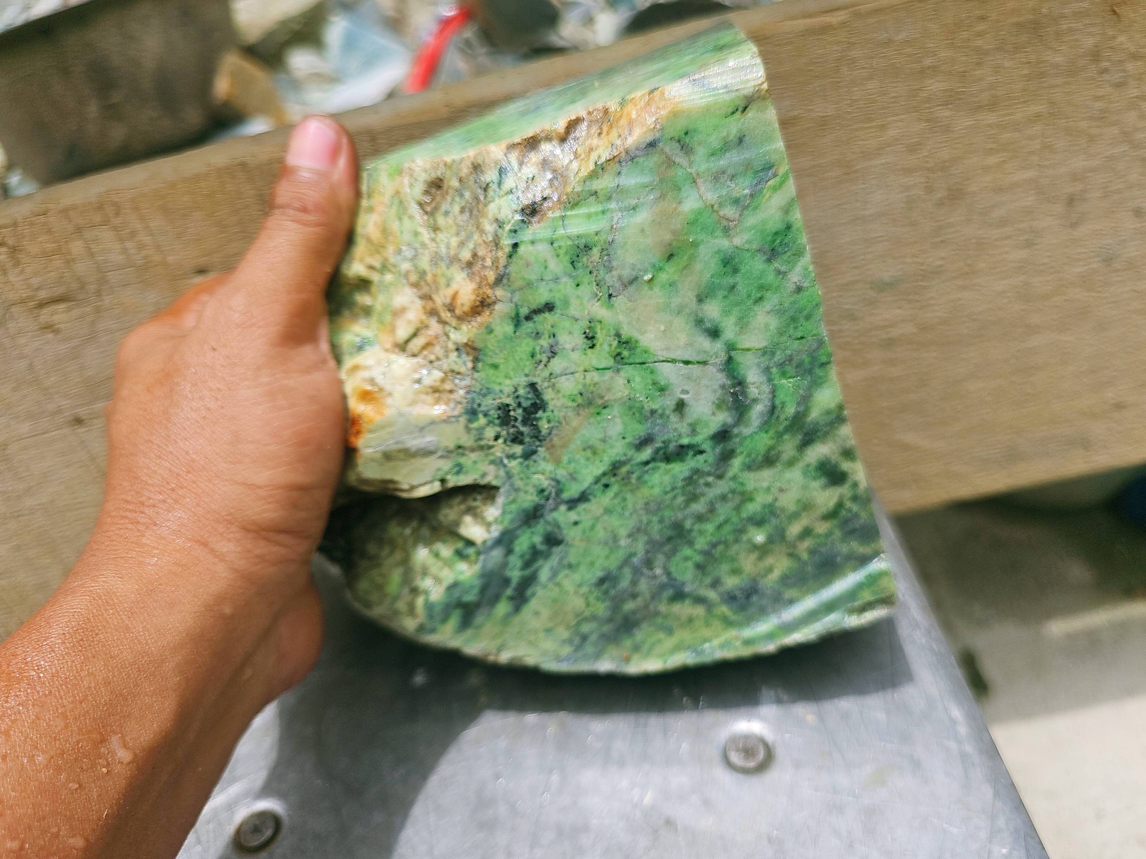 Natural Green Nephrite Jade Rough Block – 3.5 KG