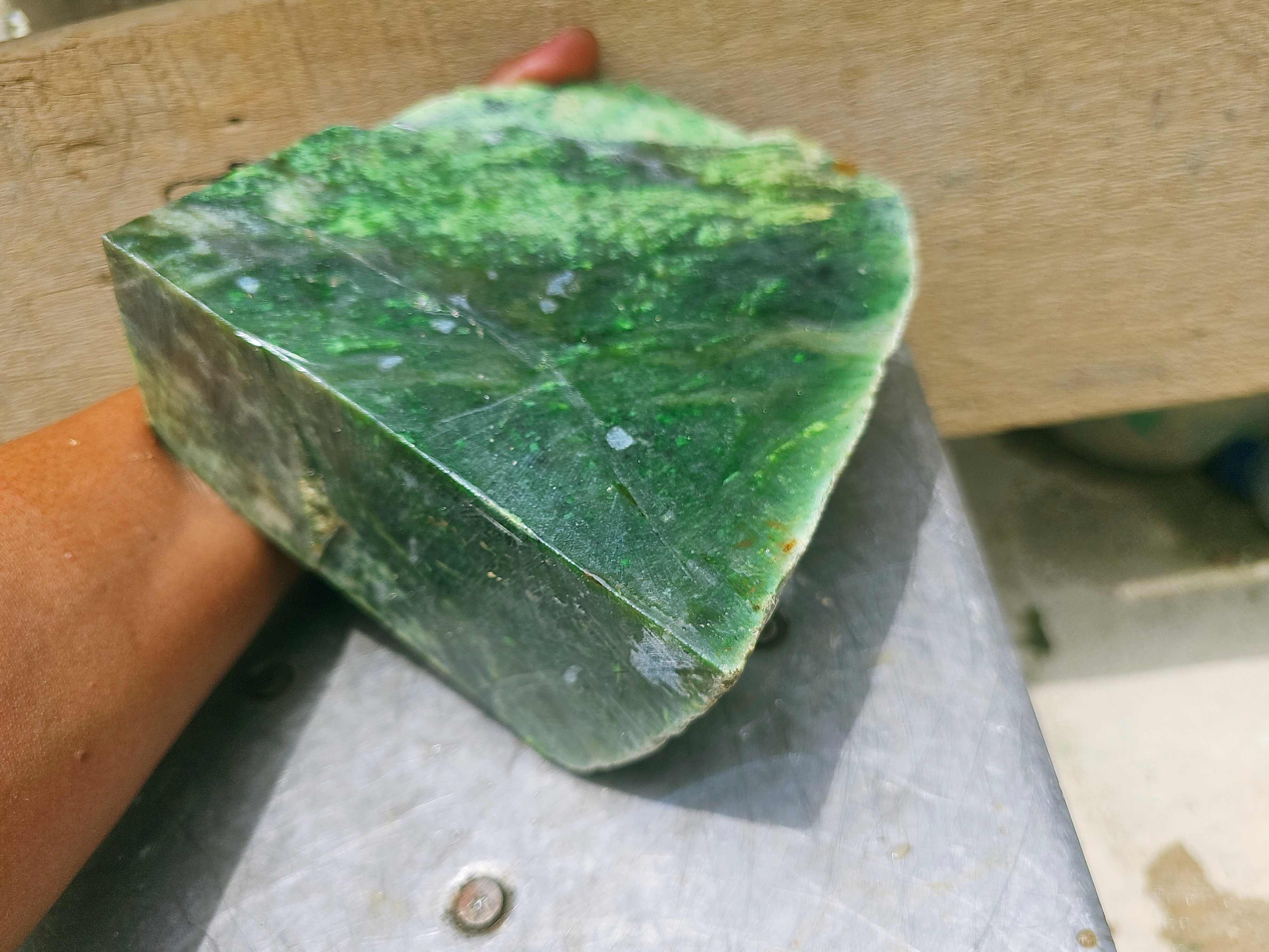 Natural Green Nephrite Jade Rough Block – 3.5 KG