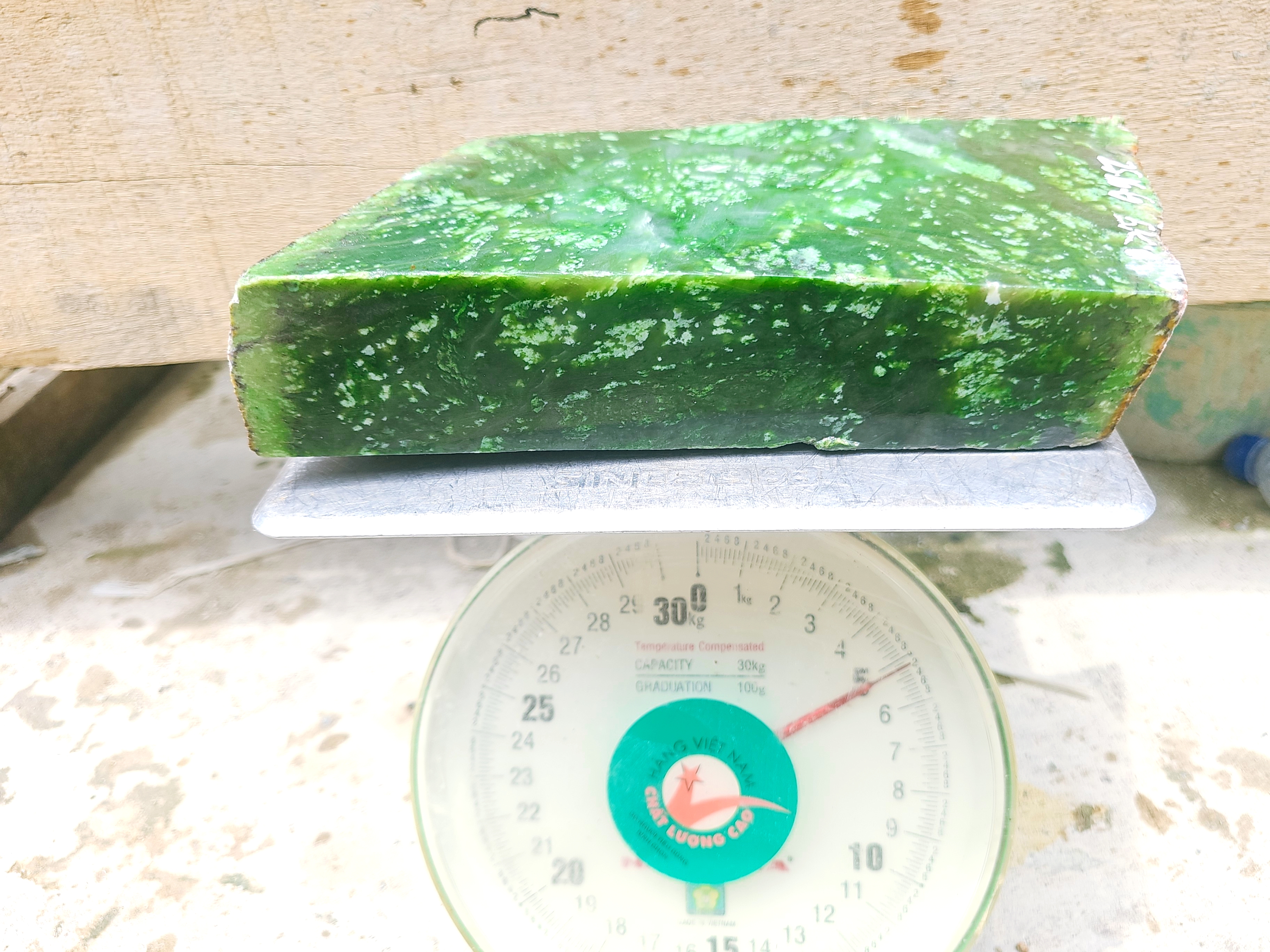 Natural Dark Green Nephrite Jade Rough Slab – 5.2 KG