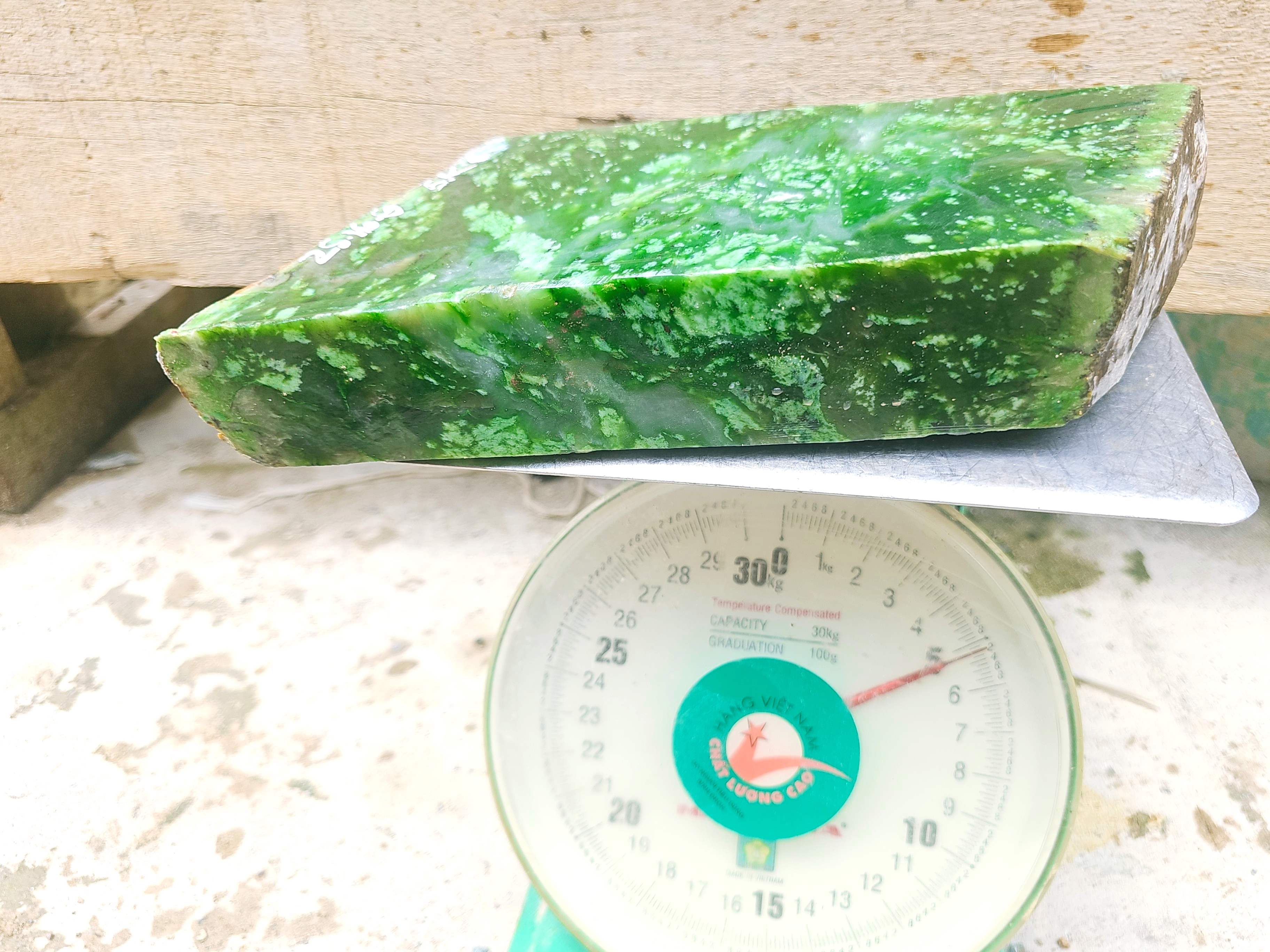 Natural Dark Green Nephrite Jade Rough Slab – 5.2 KG