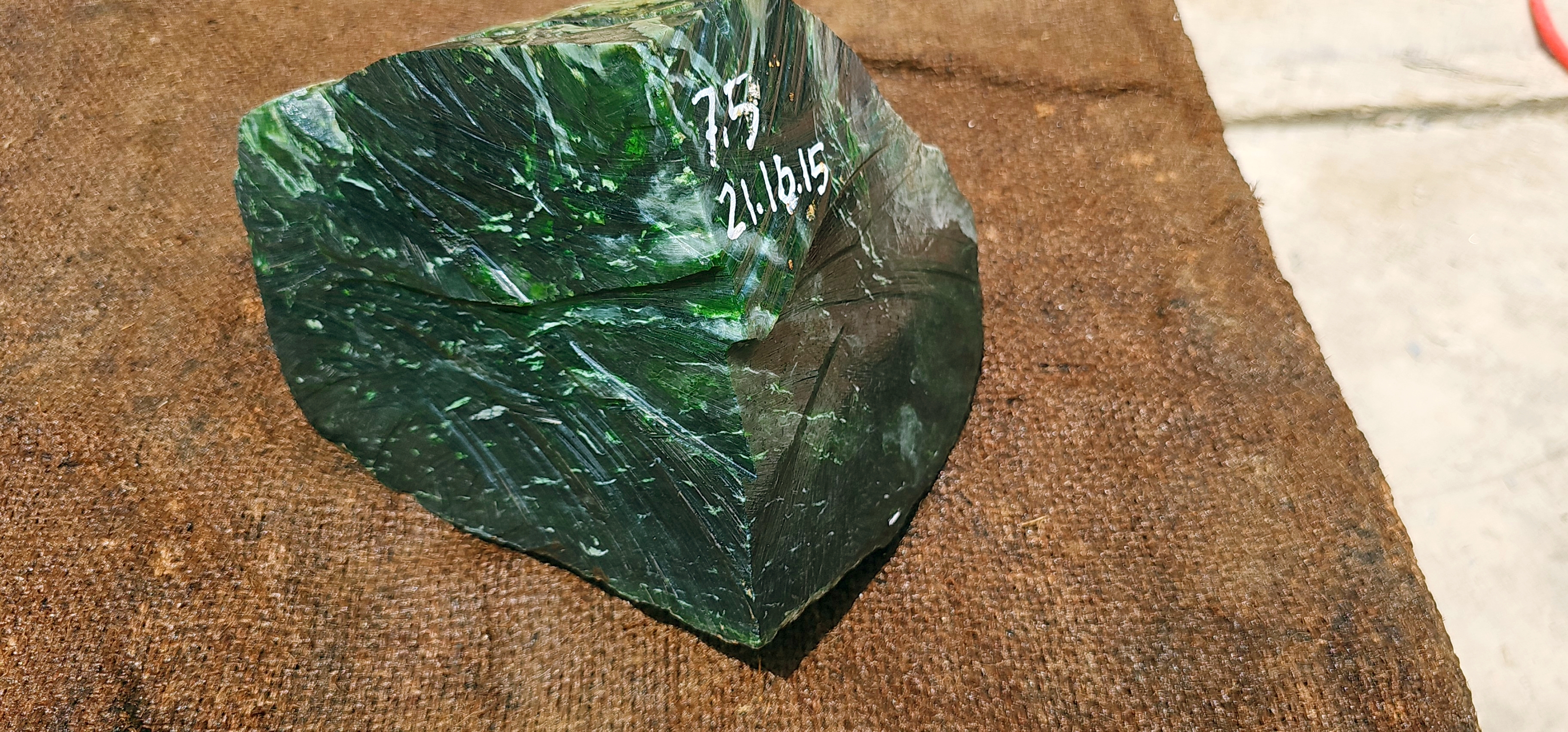 Natural Dark Green Nephrite Jade Rough Stone – 7.5 KG