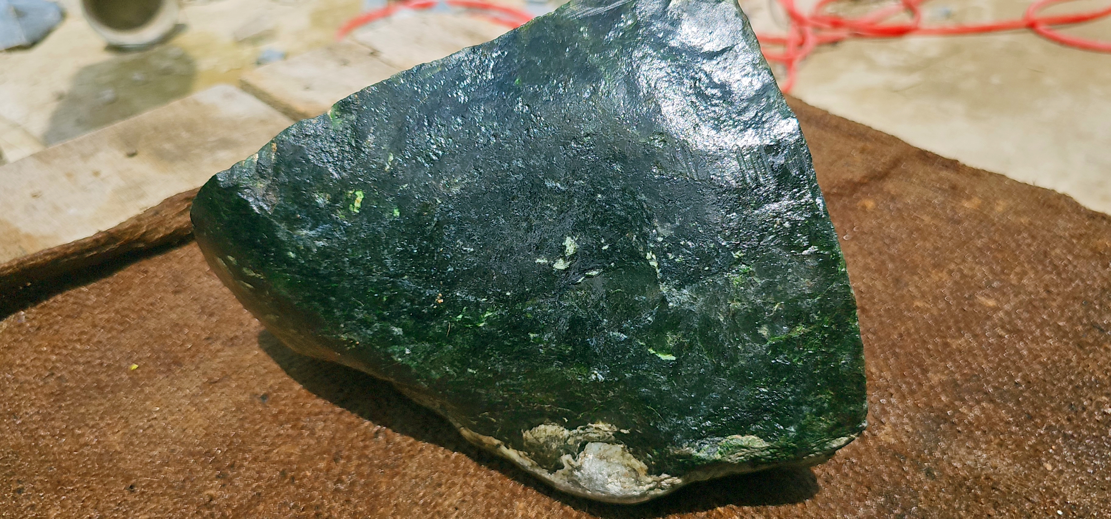 Natural Dark Green Nephrite Jade Rough Stone – 7.5 KG