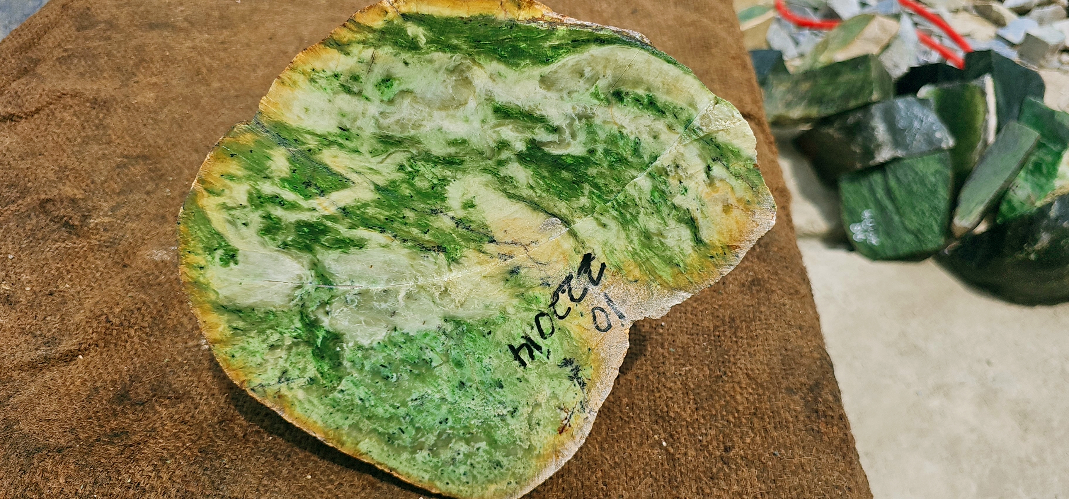 Natural Green and White Nephrite Jade Rough Stone – 10 KG