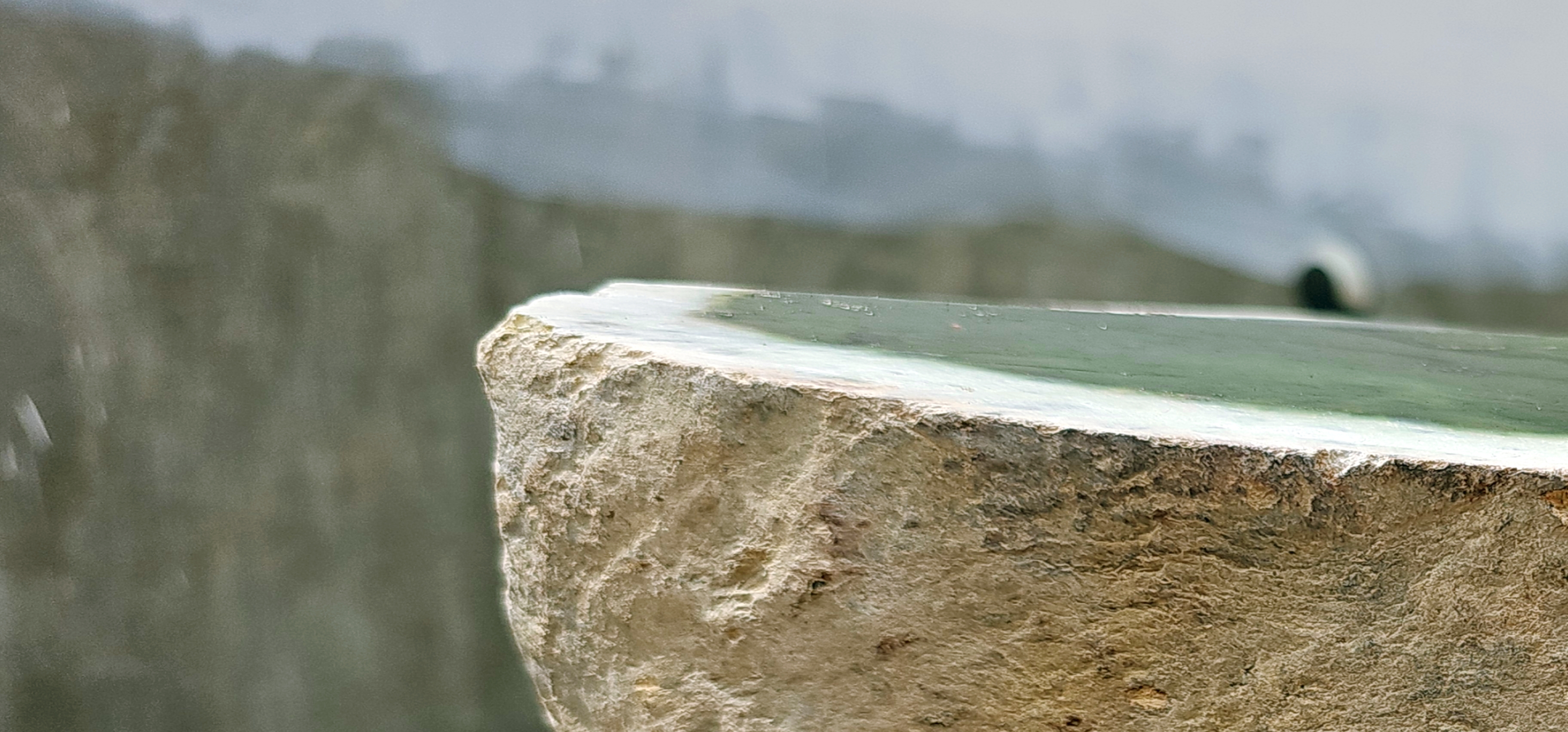 Natural Dark Green Nephrite Jade Rough Stone with White Mineral Edges – 10.7 KG