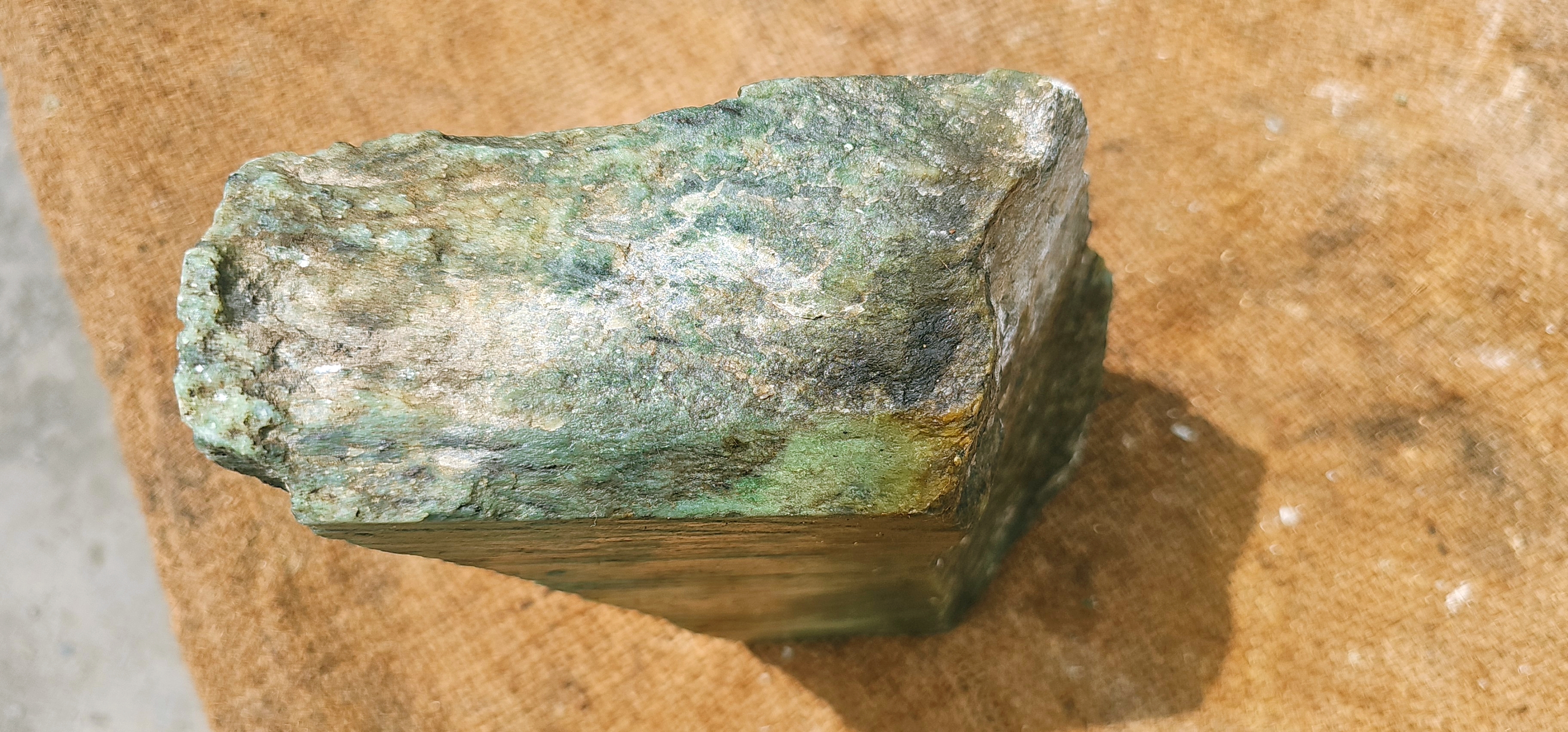 Natural Green Nephrite Jade Rough Stone – Blue-Green Color, 4.6 KG