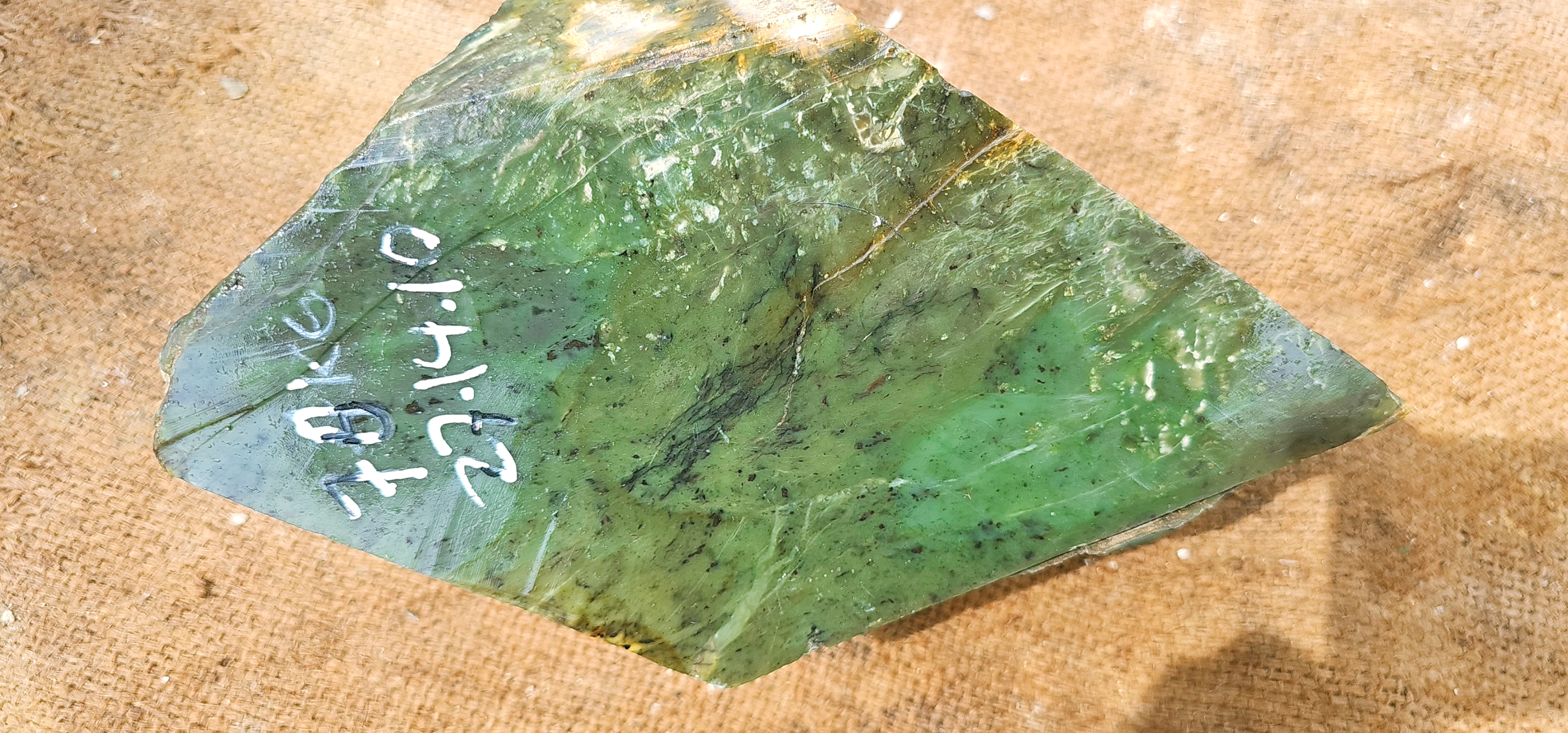 Natural Green Nephrite Jade Rough Stone – Olive Green Gemstone, 7.8 KG