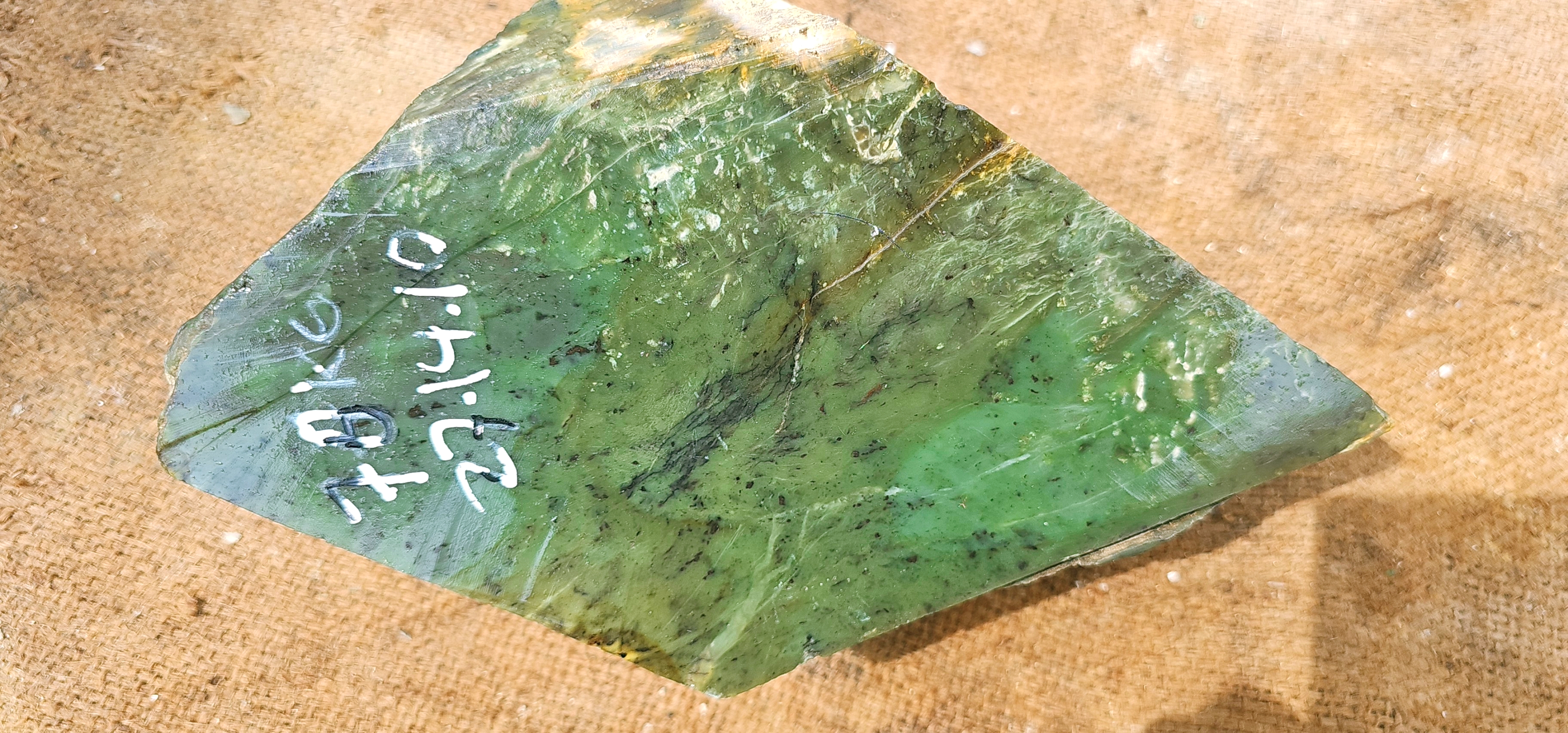 Natural Green Nephrite Jade Rough Stone – Olive Green Gemstone, 7.8 KG