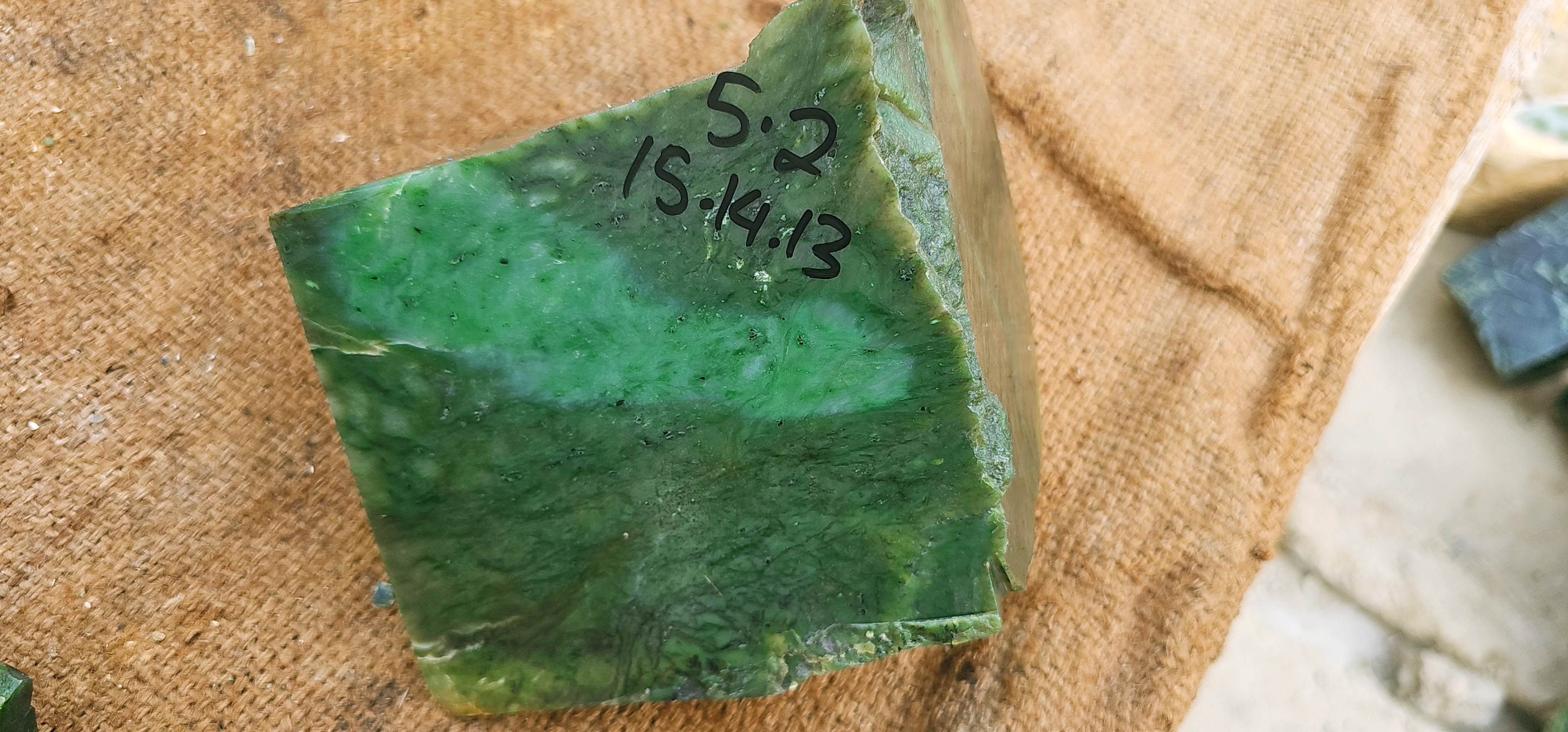 Natural Dark Green Nephrite Jade Rough Stone – Deep Green with Blue-Green Patterns, 5.2 KG
