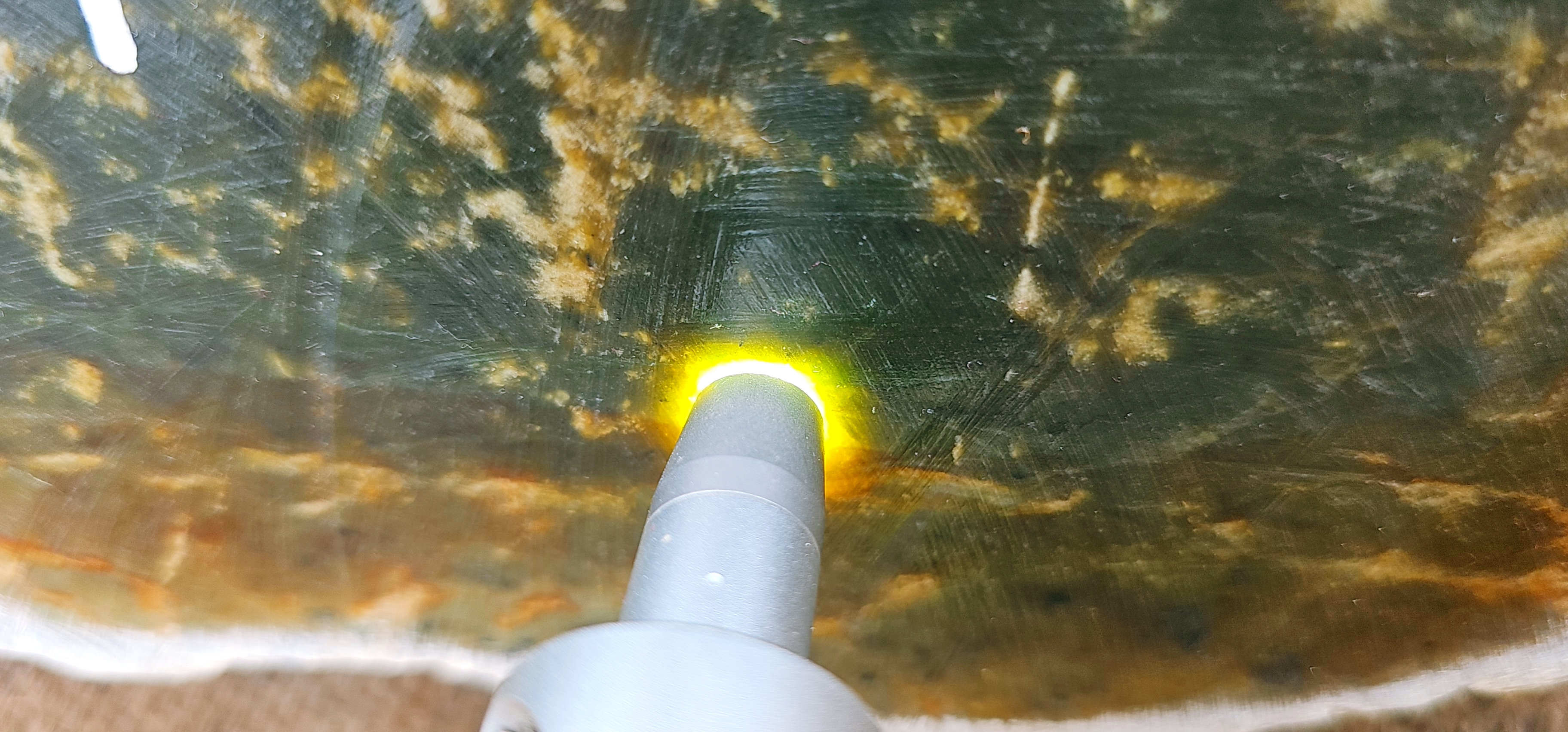 6.5KG Natural Dark Green Nephrite Jade Rough Slab – Green Stone with Golden Yellow and Orange-Brown Inclusions