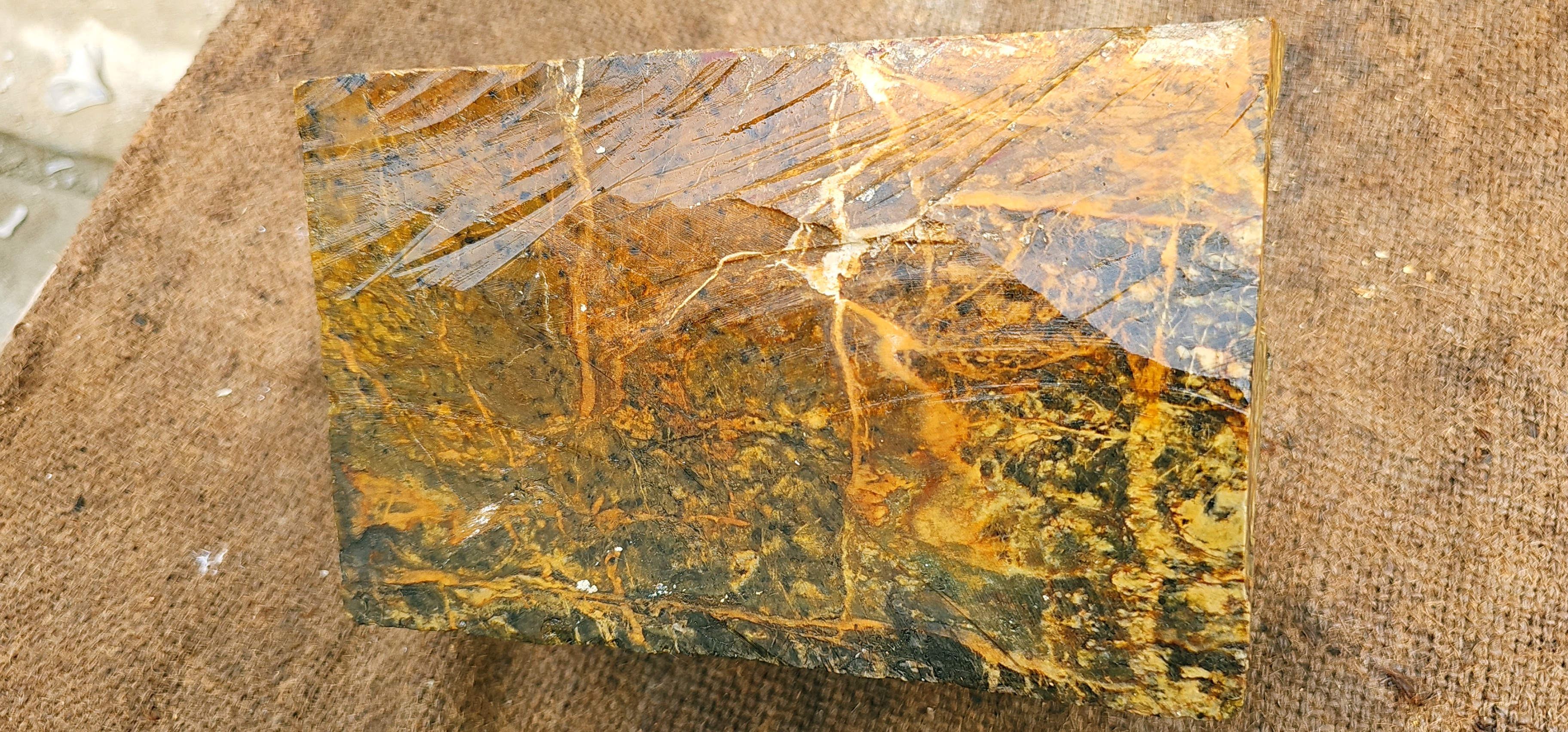 Natural Golden Yellow and Green Nephrite Jade Rough Slab – 12.1 KG