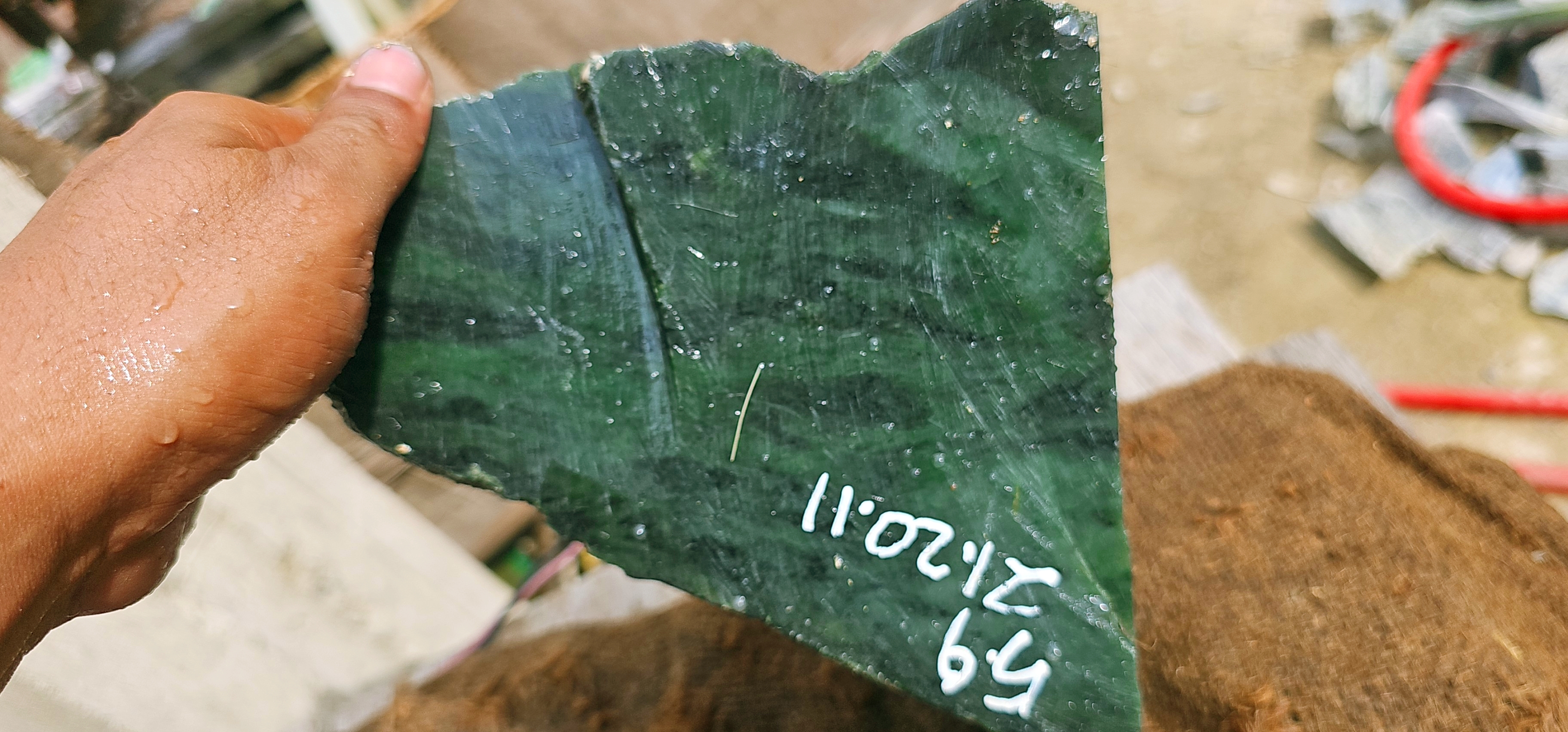 Natural Dark Green Nephrite Jade Rough Slab – 5.9 KG