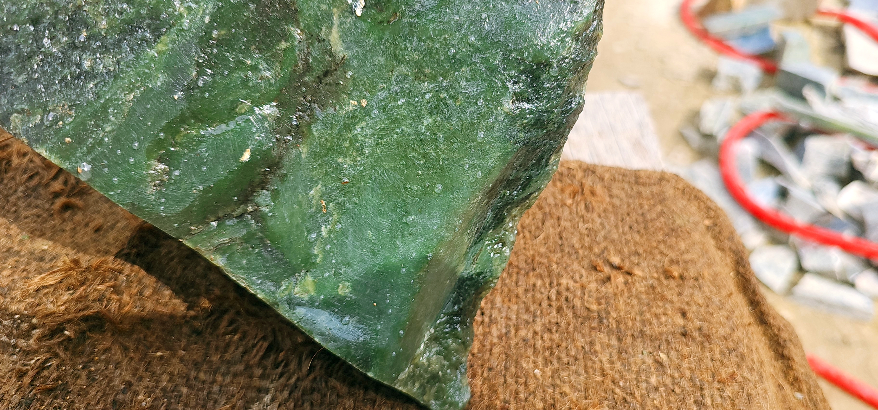 Natural Dark Green Nephrite Jade Rough Slab – 5.9 KG