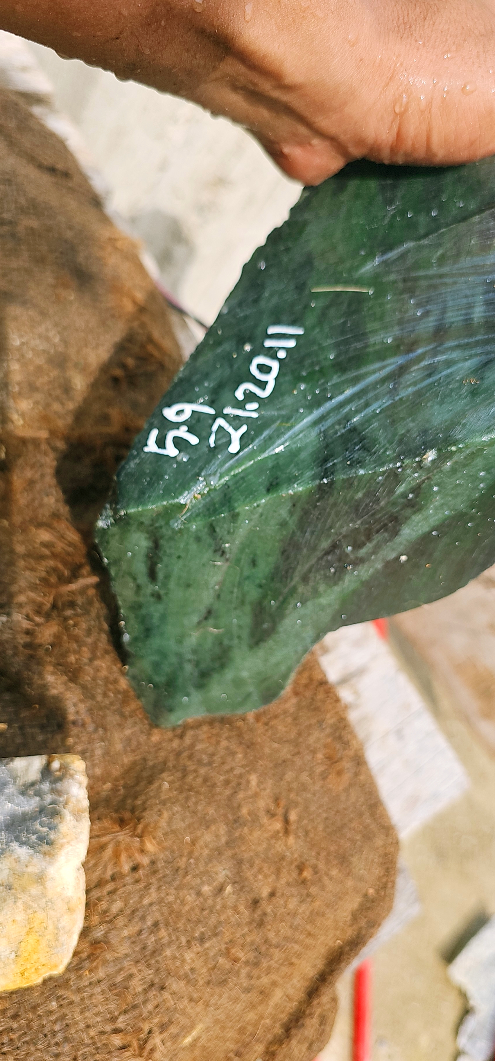 Natural Dark Green Nephrite Jade Rough Slab – 5.9 KG