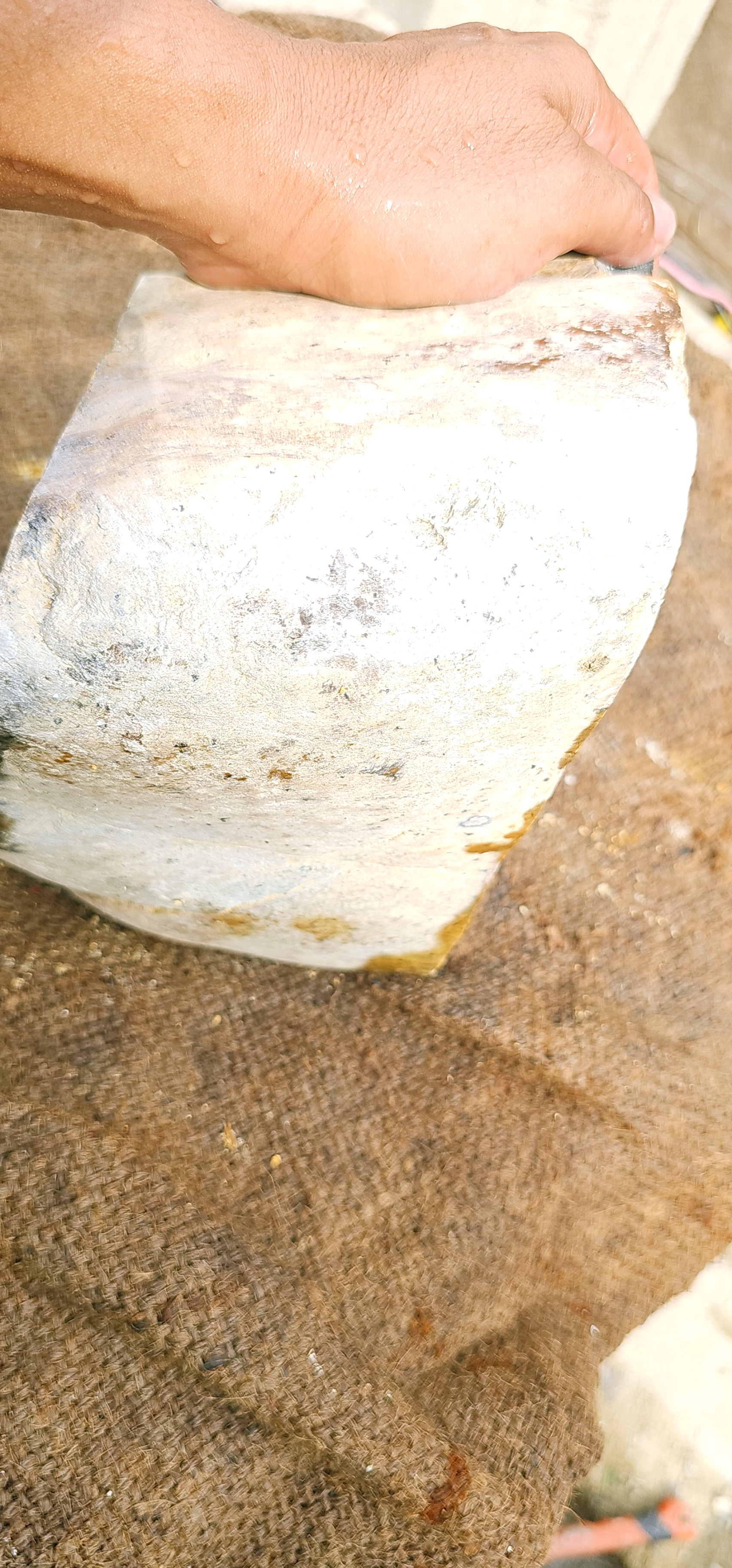 Natural Green Nephrite Jade Rough Slab – Dark Green with Yellow-Green Veins, 5.6 KG
