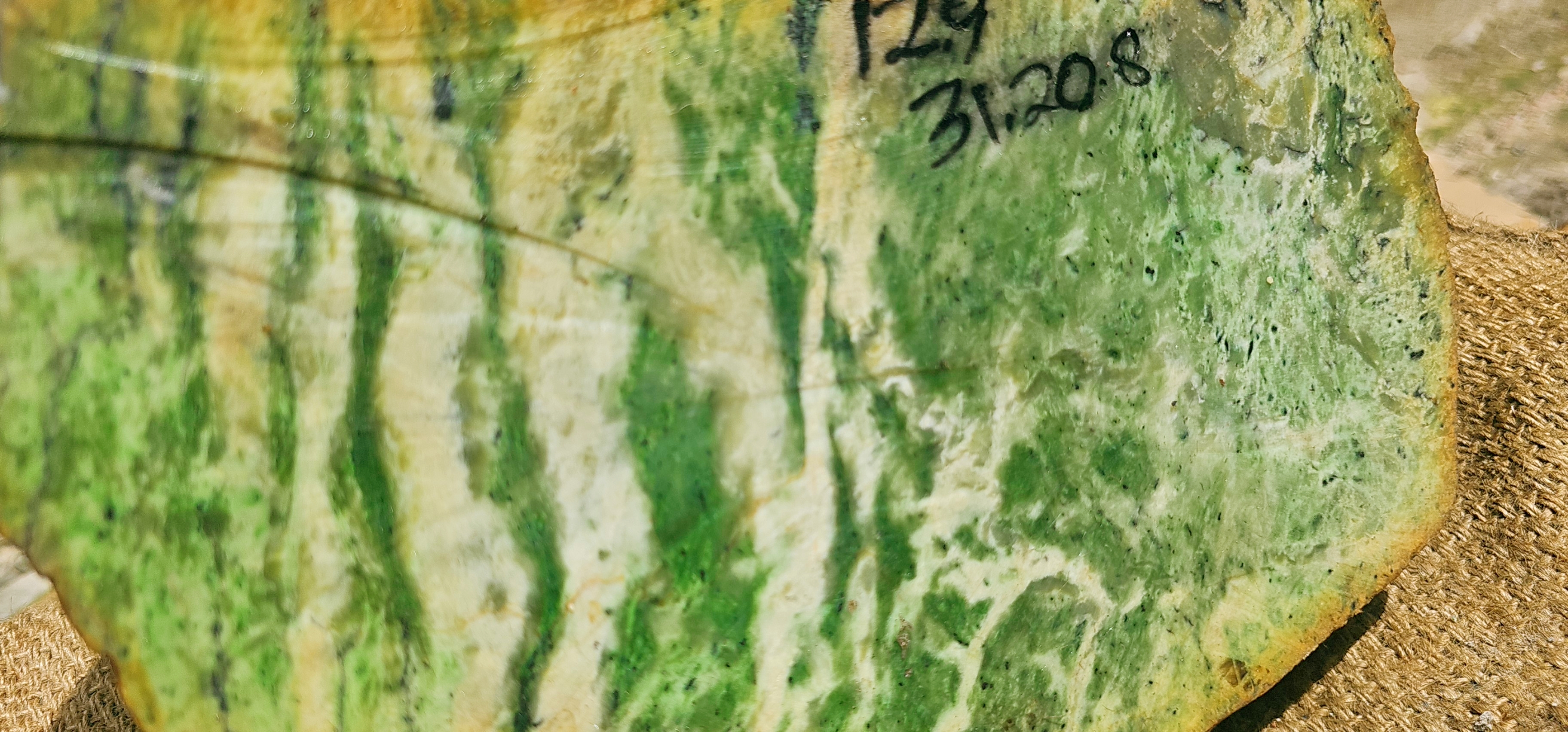 Natural Green and Yellow Nephrite Jade Rough Slab – 12.9 KG