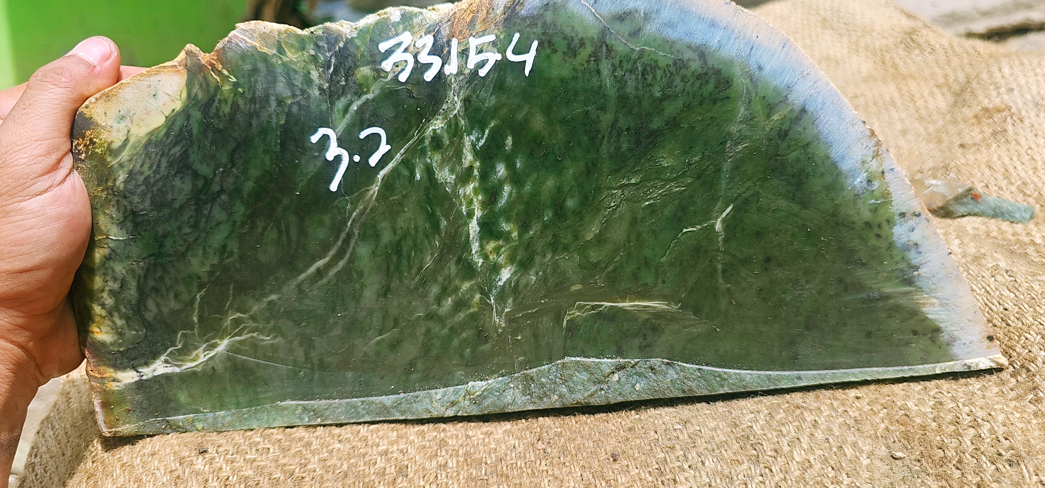 Natural Dark Green Nephrite Jade Rough Slab – 3.2 KG