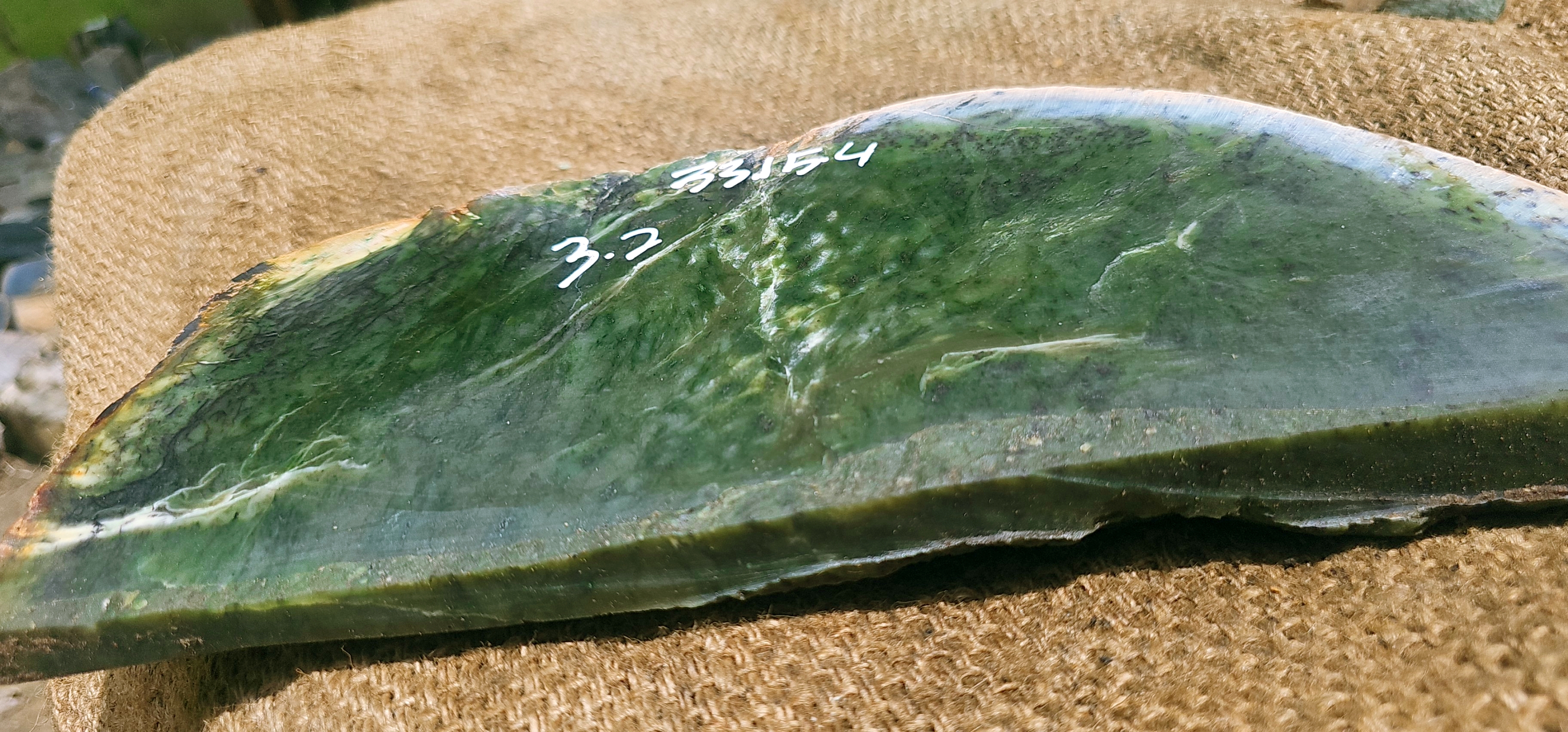 Natural Dark Green Nephrite Jade Rough Slab – 3.2 KG
