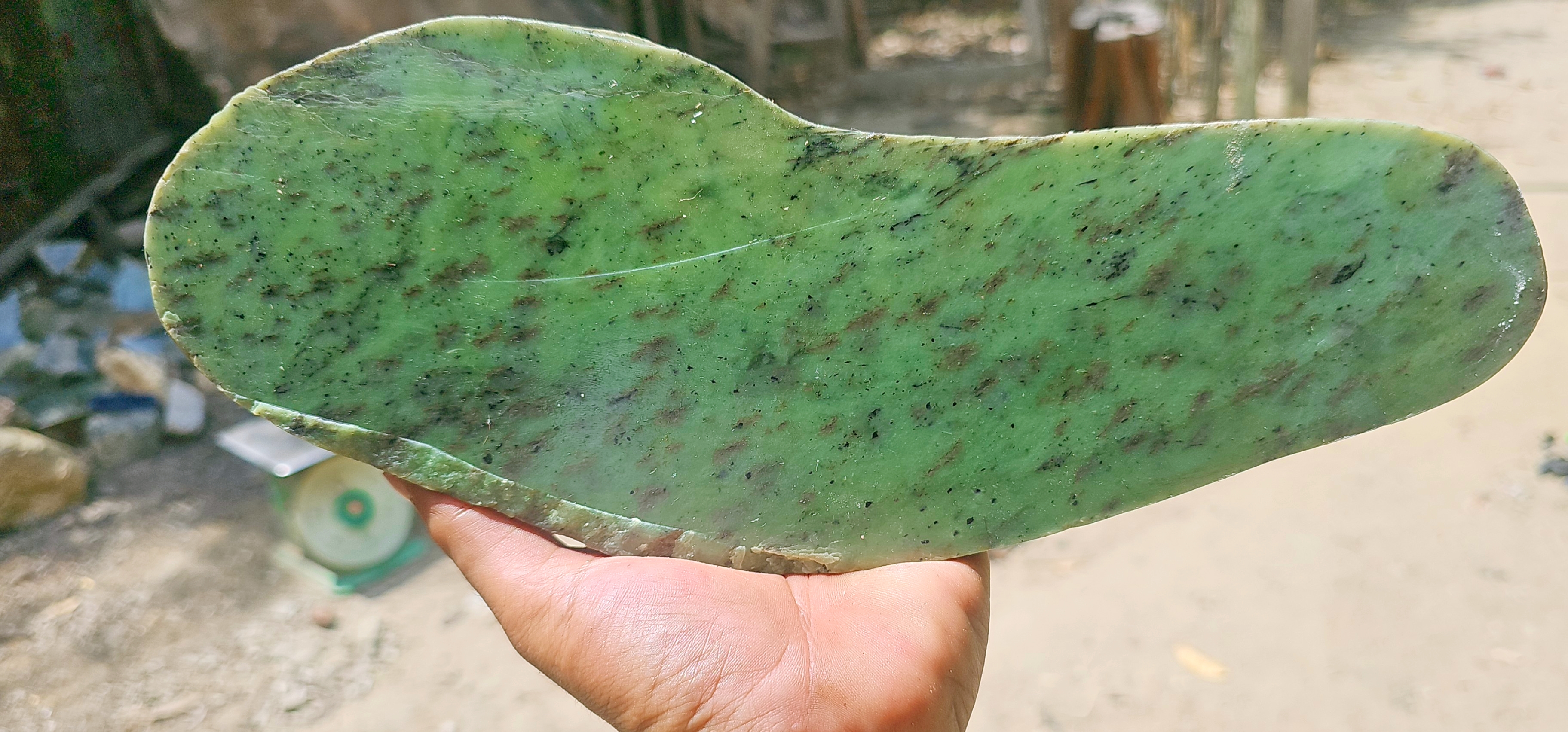 Expert-Verified Natural Nephrite Jade Slabs – 6 KG | Blue-Green Jade Cutting Pieces