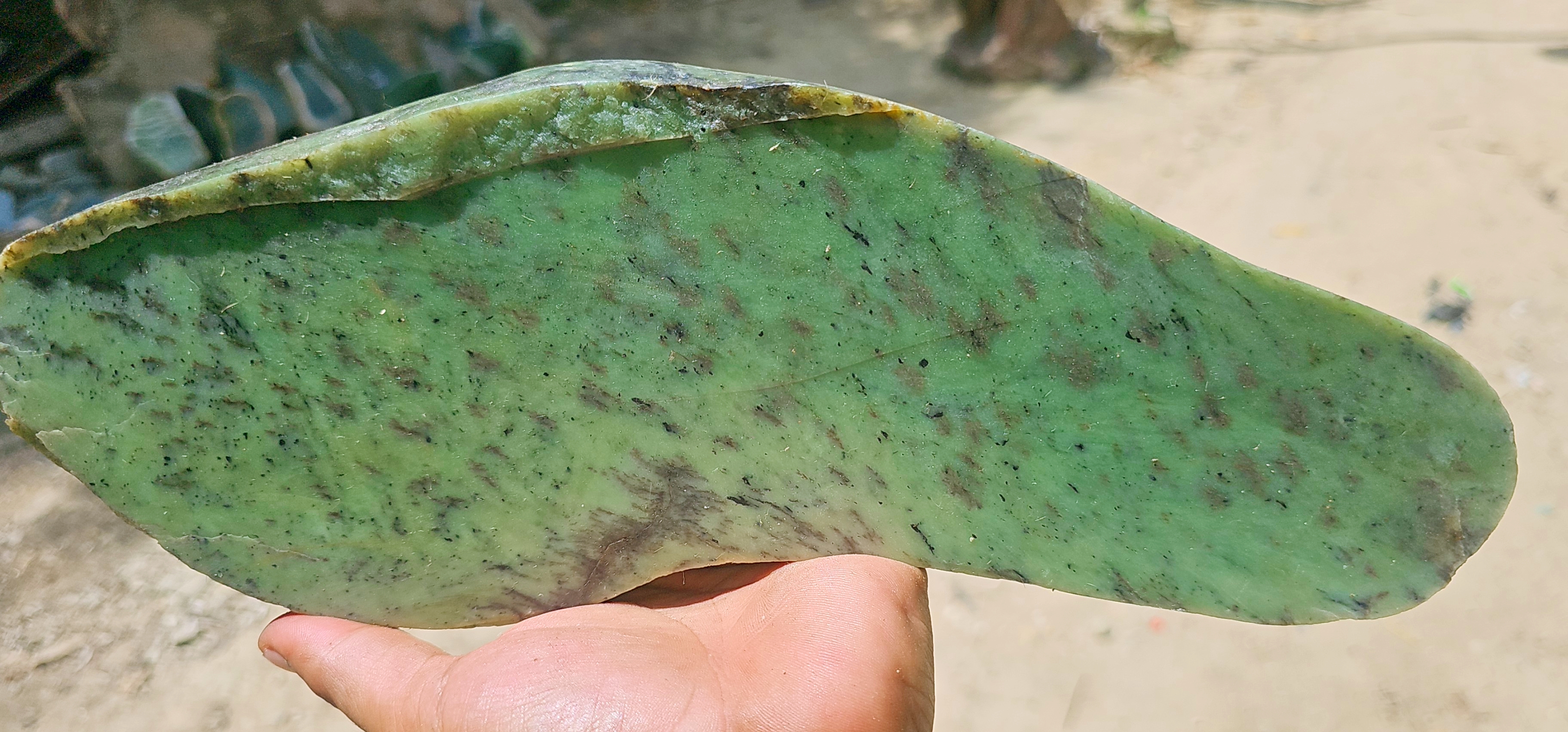 Expert-Verified Natural Nephrite Jade Slabs – 6 KG | Blue-Green Jade Cutting Pieces