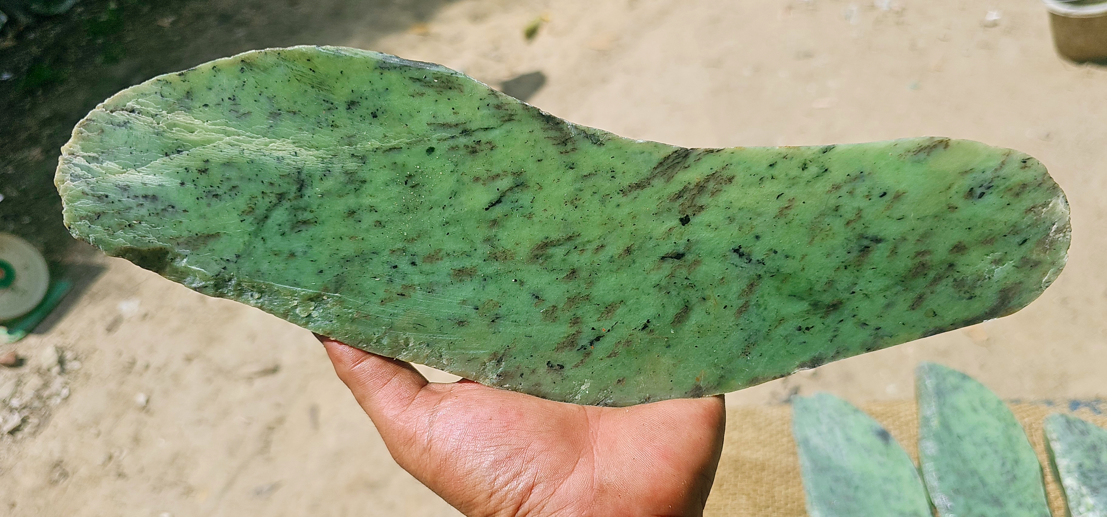 Expert-Verified Natural Nephrite Jade Slabs – 6 KG | Blue-Green Jade Cutting Pieces