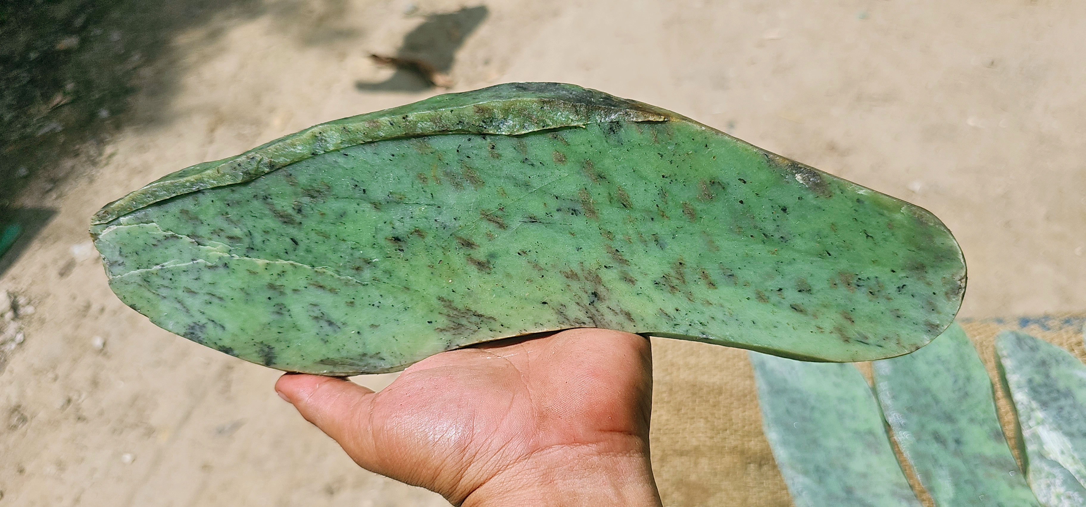 Expert-Verified Natural Nephrite Jade Slabs – 6 KG | Blue-Green Jade Cutting Pieces