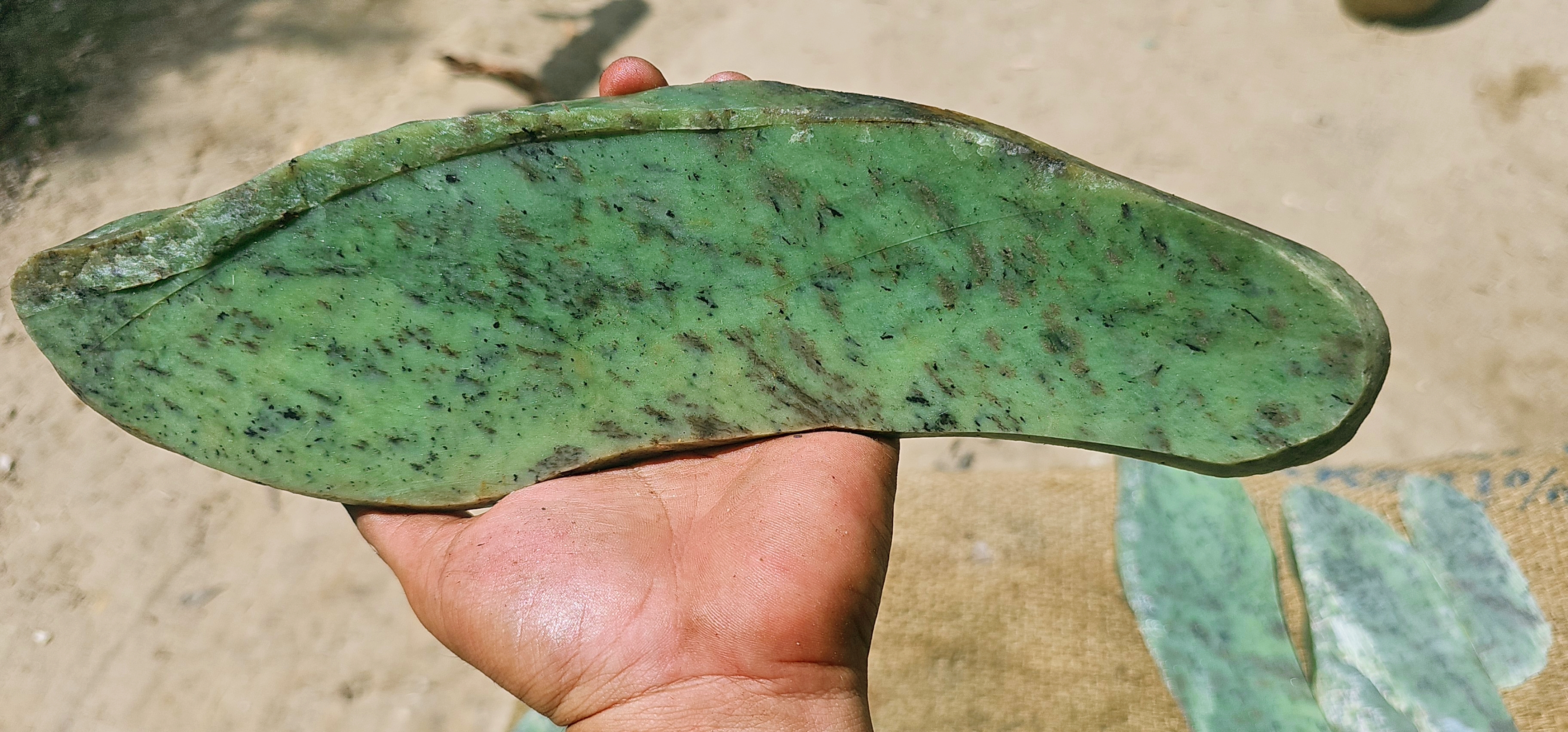 Expert-Verified Natural Nephrite Jade Slabs – 6 KG | Blue-Green Jade Cutting Pieces