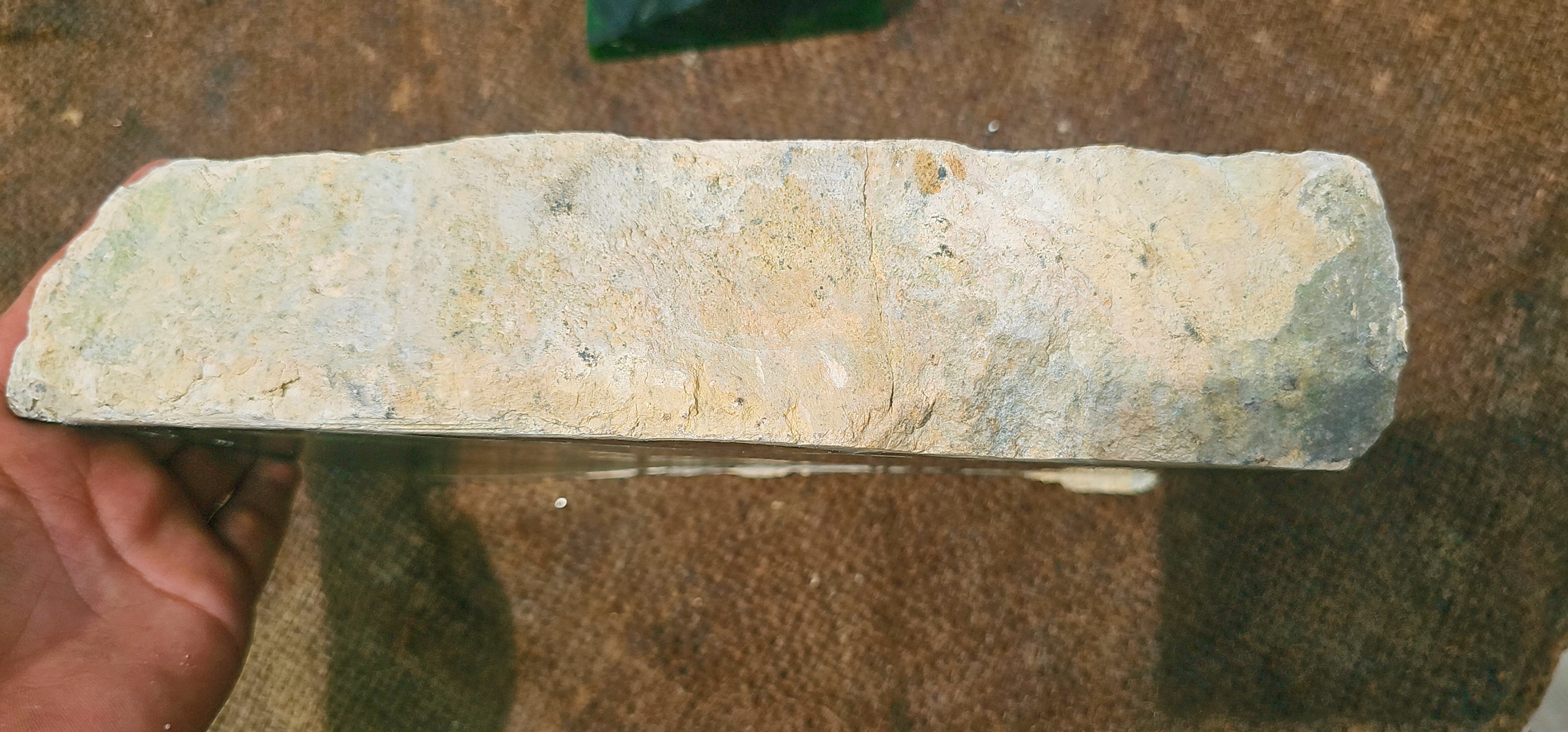 5KG Natural Green Nephrite Jade Slab – Lime Green and Forest Green Jade with Natural Veins