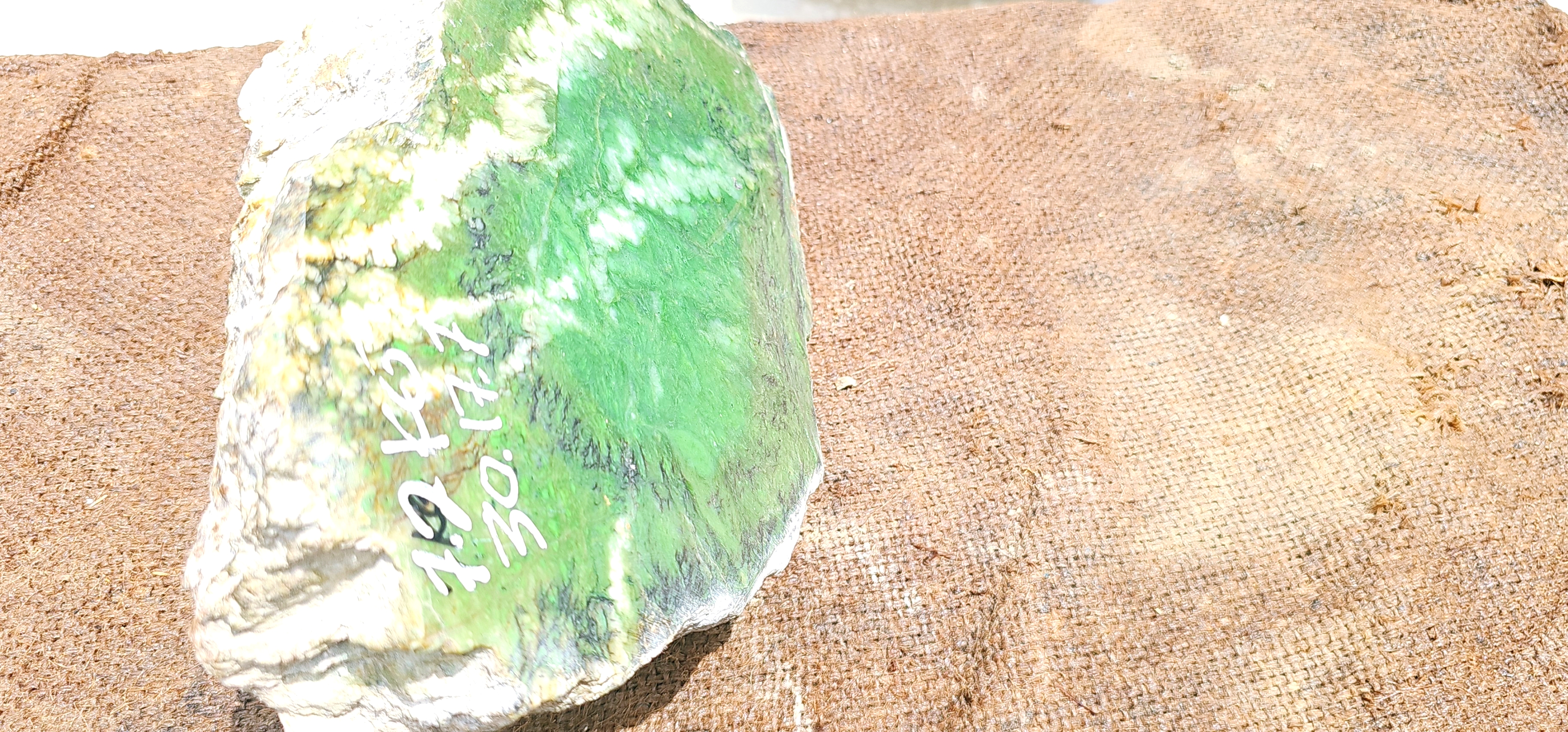 Natural Green and White Nephrite Jade Rough Stone – 7.2 KG