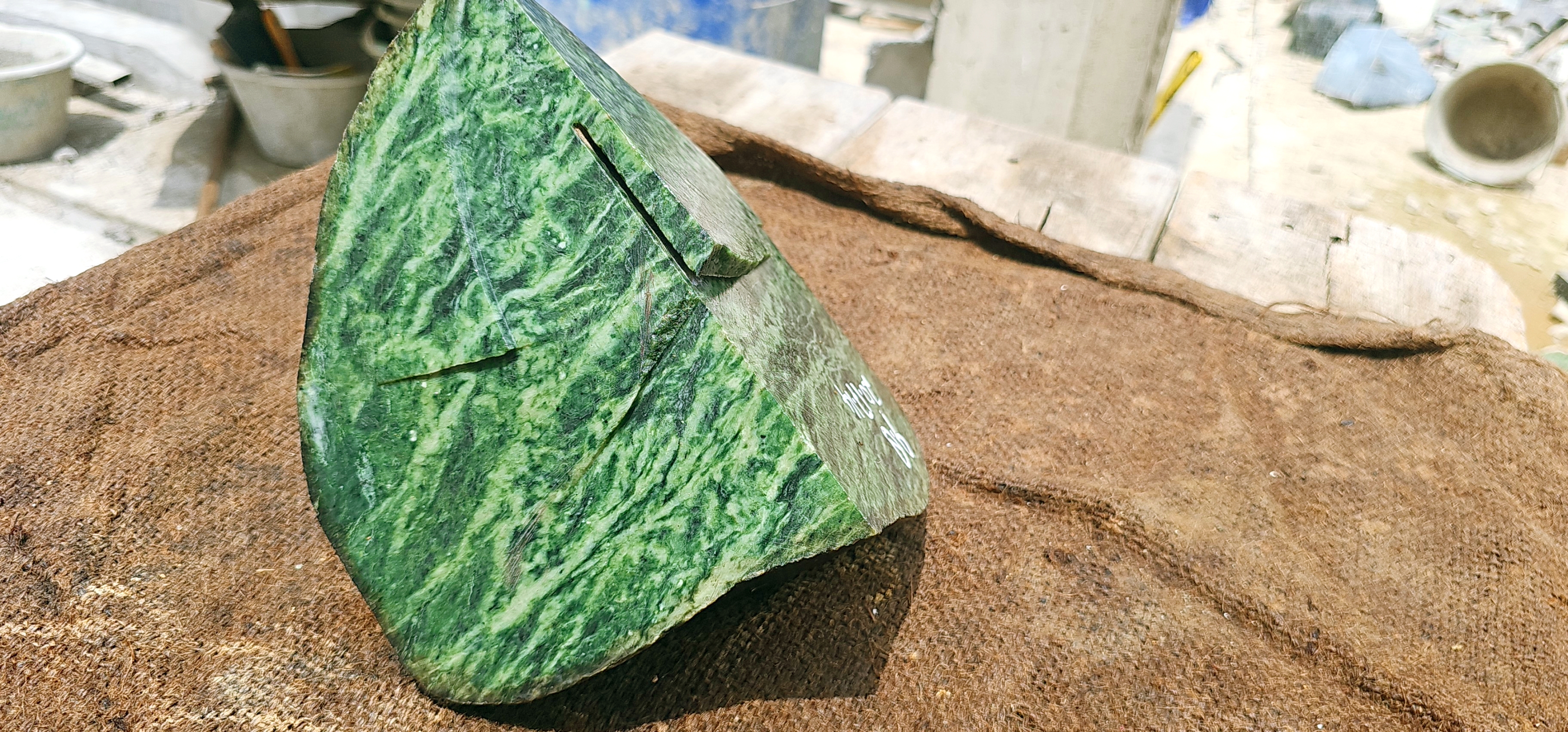 Expert-Verified Natural Green Nephrite Jade Rough Stone – 9.8 KG