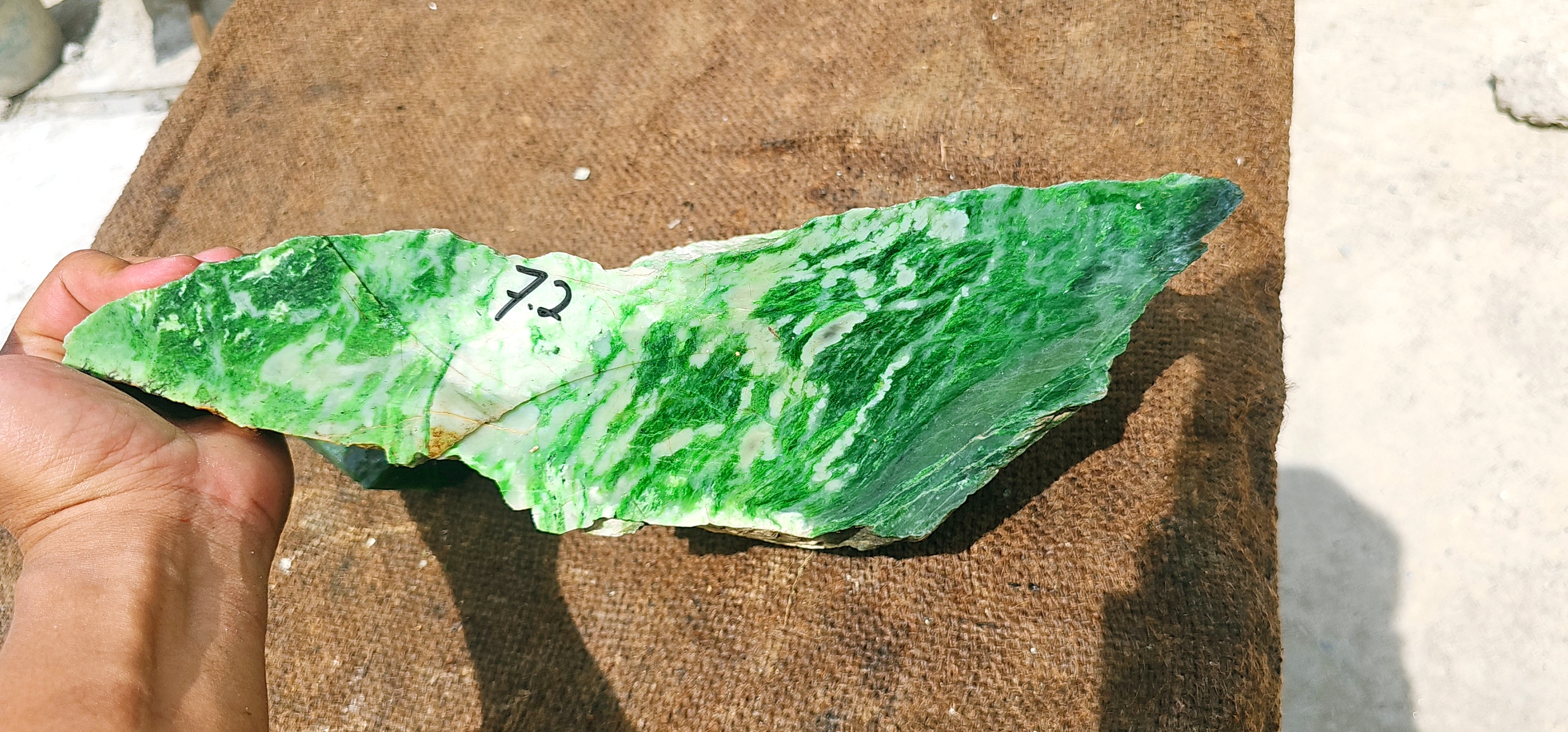 Expert-Verified Natural Green Nephrite Jade Rough Slab – 7.2 KG