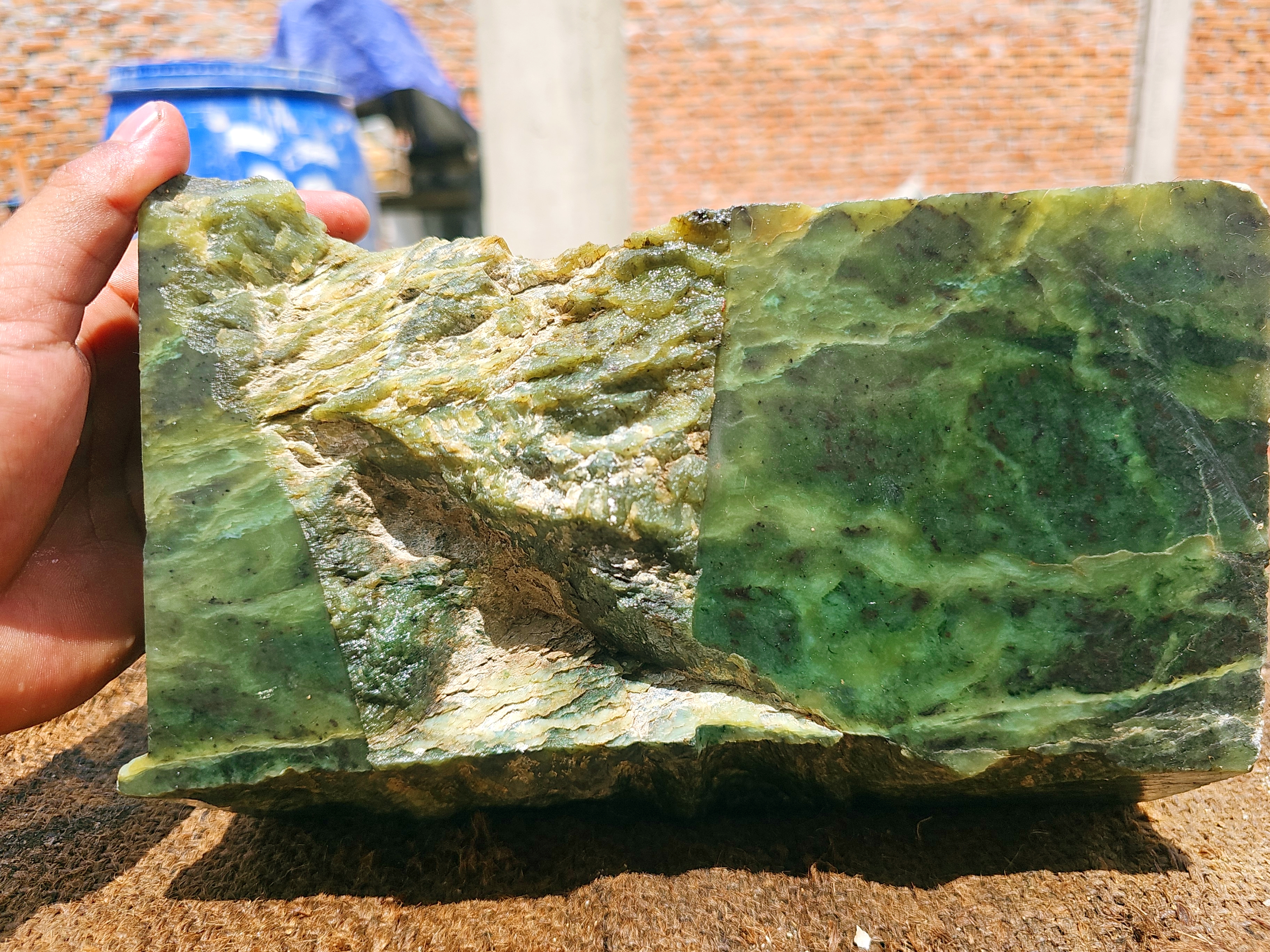 Expert-Verified Natural Green Nephrite Jade Rough Slab – 6.3 KG